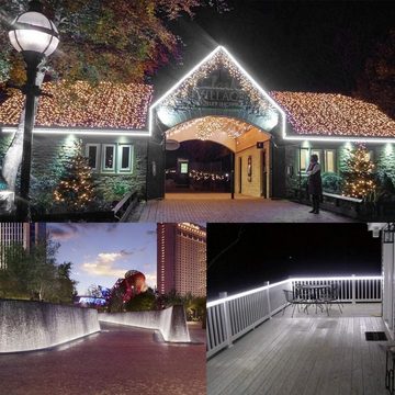 Clanmacy Lichterschlauch 10-50M lichtschlauch mit LEDs Beleuchtung Kaltweiß Party Garten Außen Deko Weihnachtsdeko, Wasserdicht