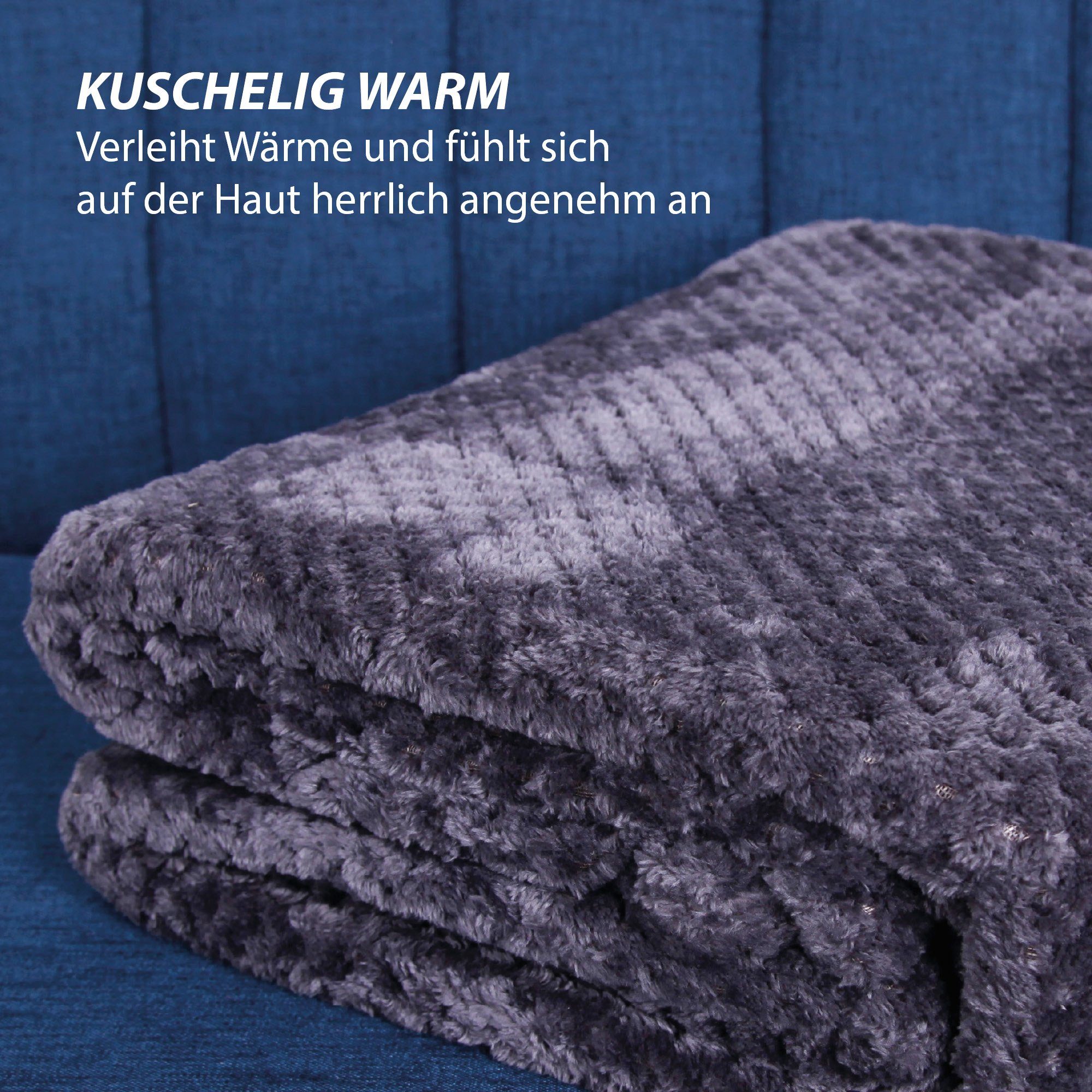 Wohndecke Flanell Decke Anthrazit 150x200cm, Sofa, für Tagesdecke Couch und Bett, Decke Kuscheldecke Flauschige Bestlivings