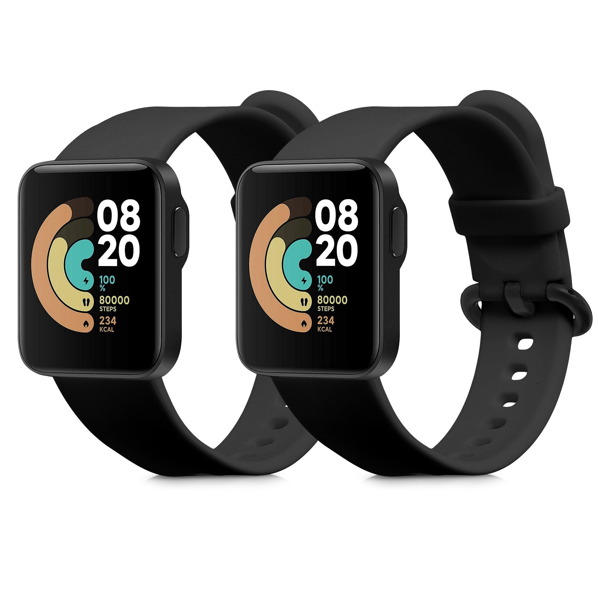 kwmobile 2x Uhrenarmband für Xiaomi Mi Watch Lite / Redmi Watch Armband Smartwatch, 2-tlg., Fitnesstracker Band Set aus TPU Silikon - Ersatzarmband Smartwatch