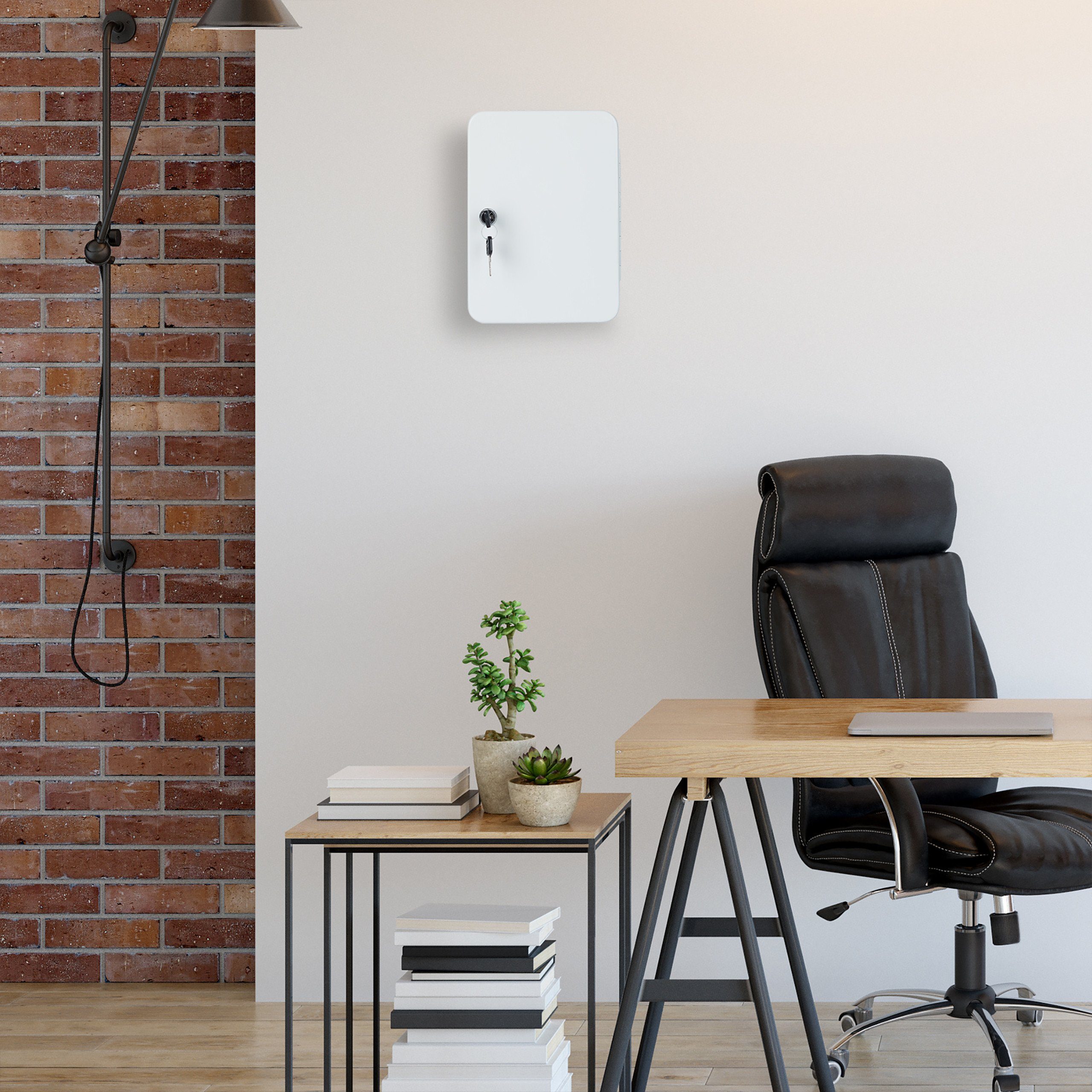 relaxdays Schlüsselkasten Metall abschließbar, weiß günstig online kaufen