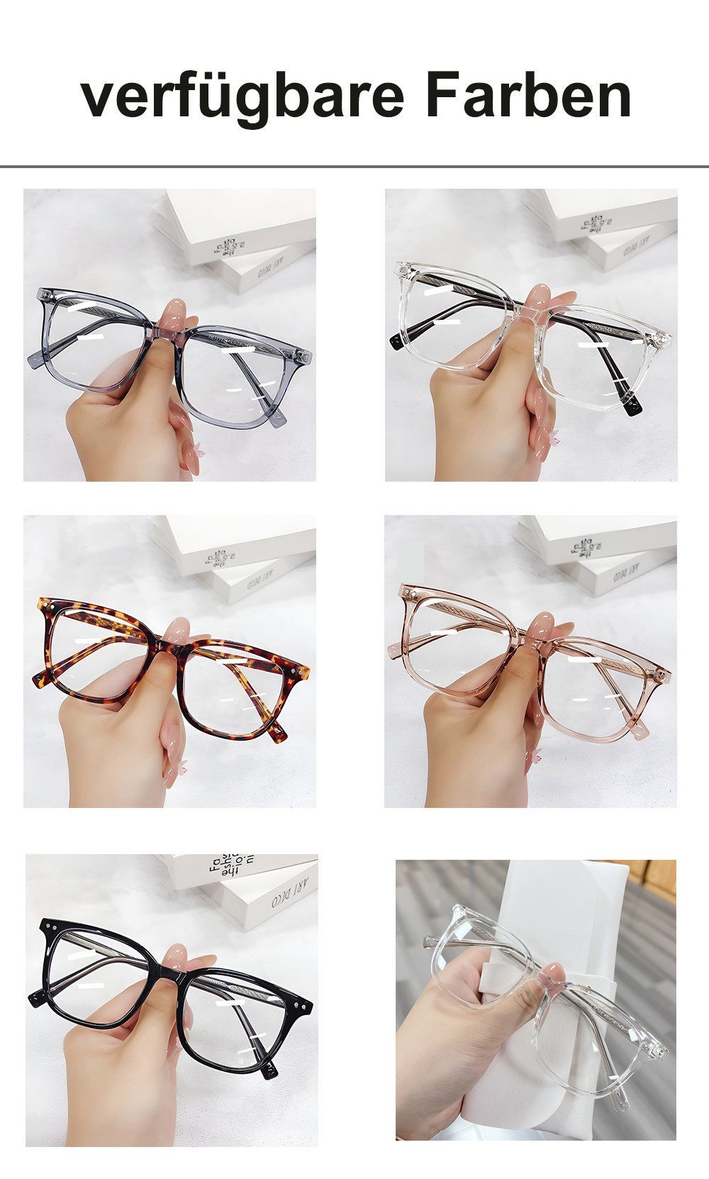PACIEA Brille Damen Herren Ohne Sehstärke Anti Blaulicht Anti-Müdigkeit Mode