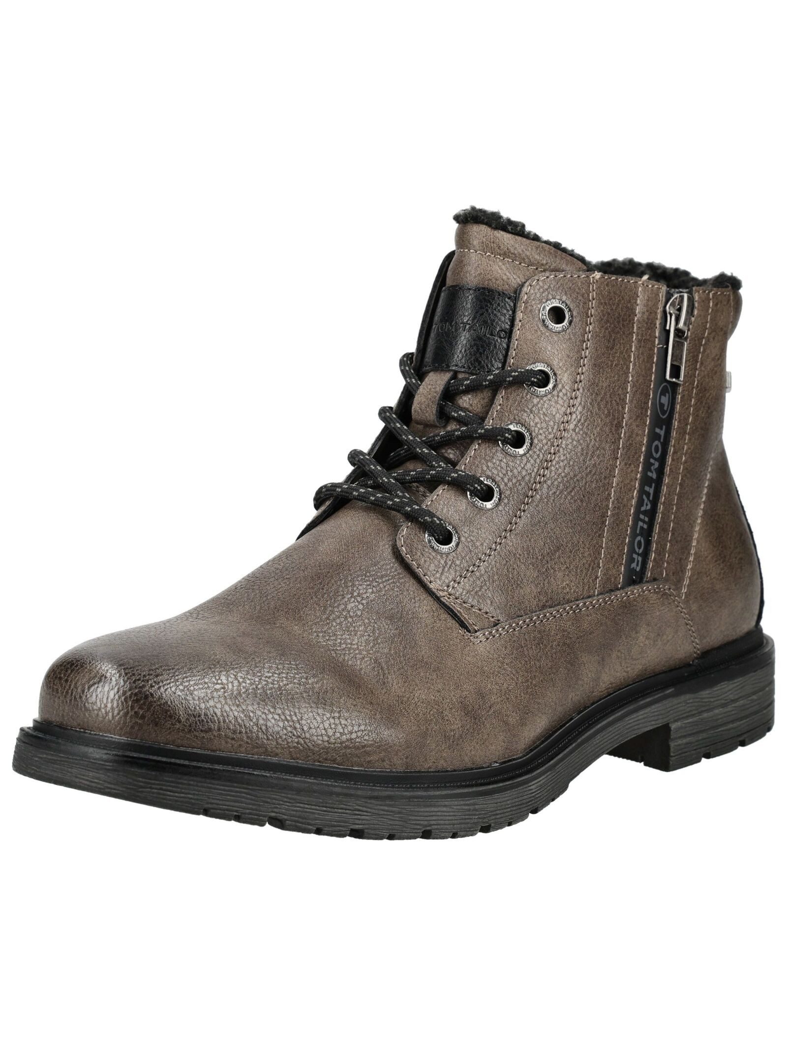 TOM TAILOR Stiefelette Lederimitat/Textil . Schnürstiefelette