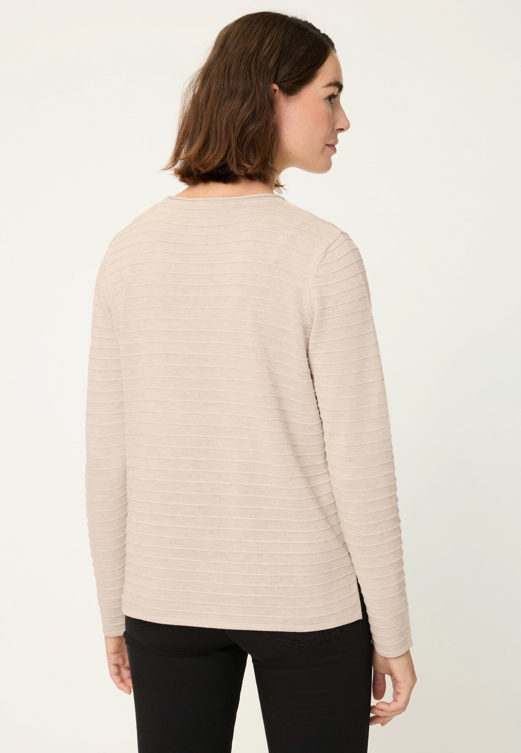Olsen Strickpullover mit Rundhalsausschnitt und Streifenmuster