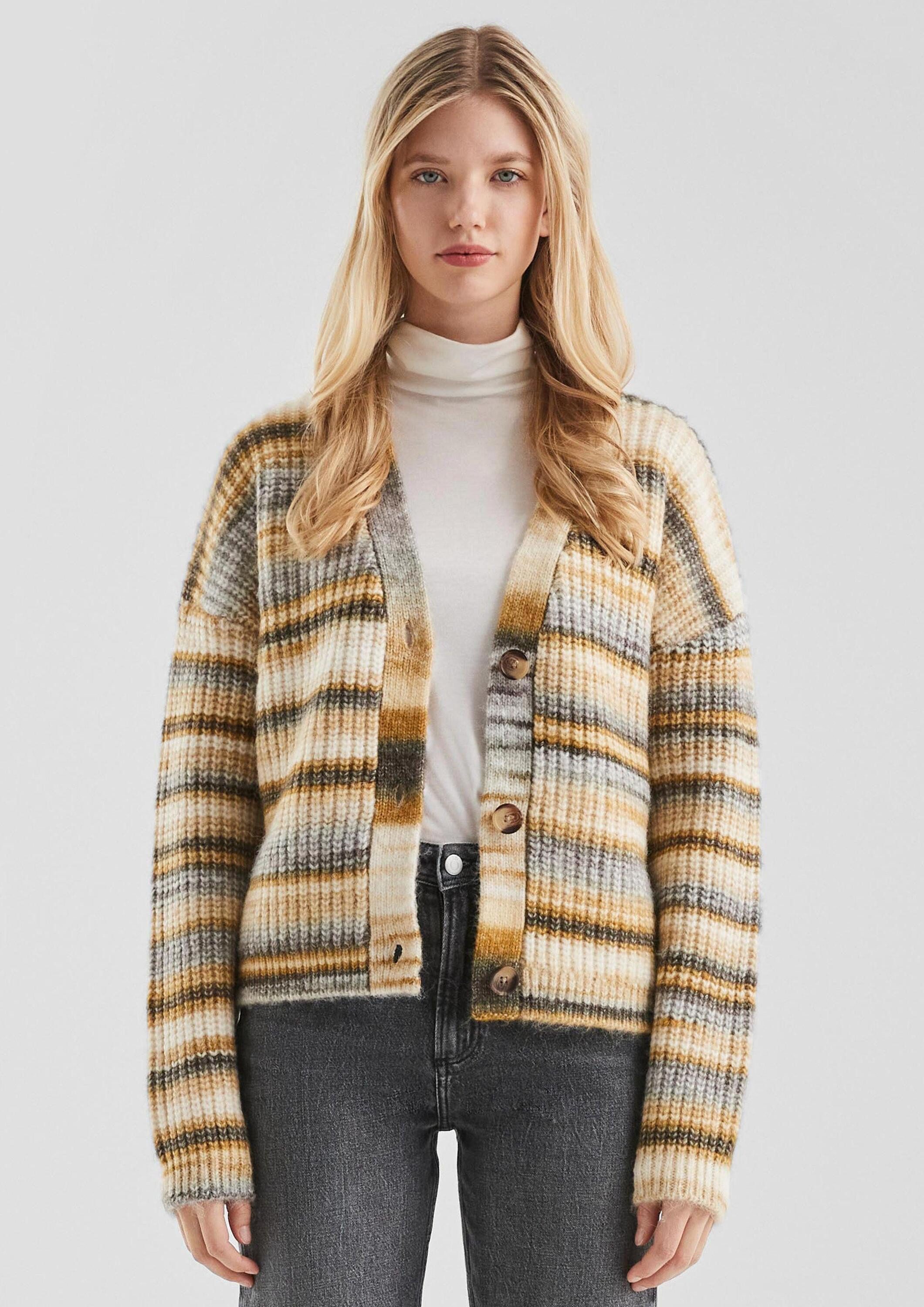 QS Cardigan Strickjacke Weiche Strickjacke in Multimelange Optik günstig online kaufen