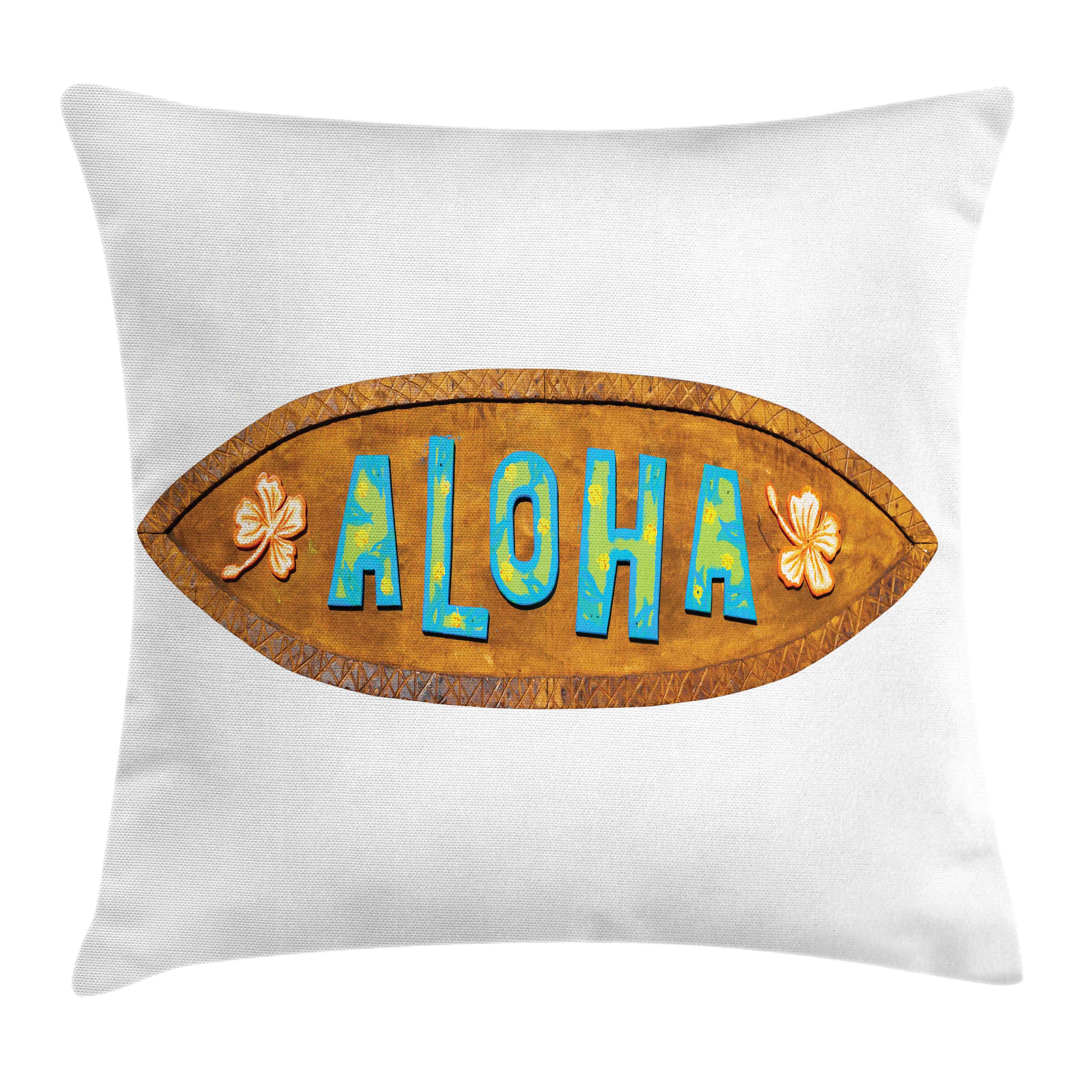 Kissenbezüge Waschbar (1 Stück), Klaren mit Aloha Shamrocks Muster Kissenhülle mit Reißverschluss mit Druck, Abakuhaus Beidseitiger Farbfesten Farben Holz