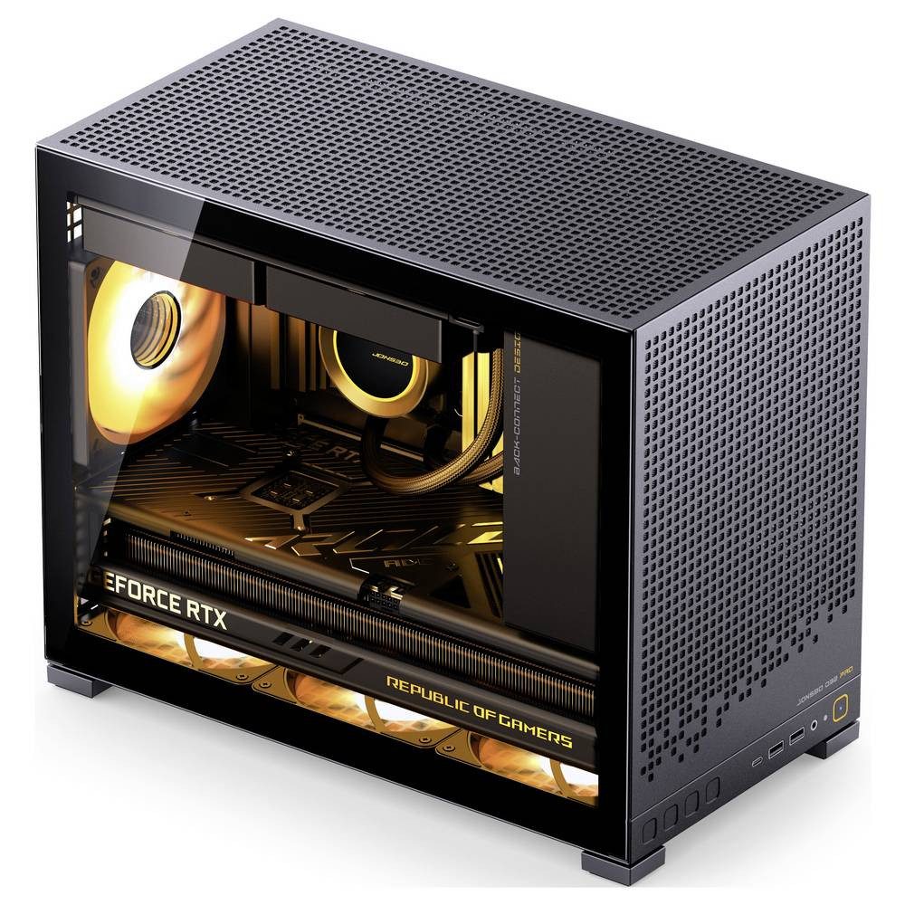 Jonsbo PC-Gehäuse Mini-Tower Gehäuse, Gaming-Gehäuse, PC-Gehäuse Schwarz D32 PRO BLACK