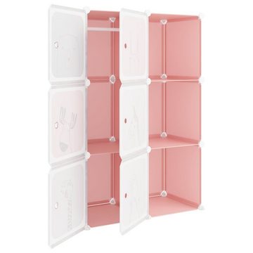 vidaXL Schuhregal Kinderschrank Modular mit 6 Würfeln Rosa PP, 1-tlg.