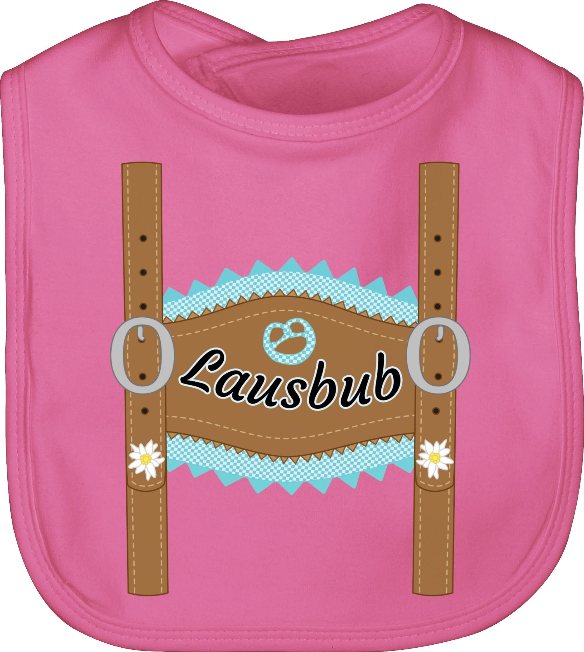 Shirtracer Lätzchen Lausbub Lederhose, Mode für Oktoberfest Baby Outfit 3 Pink