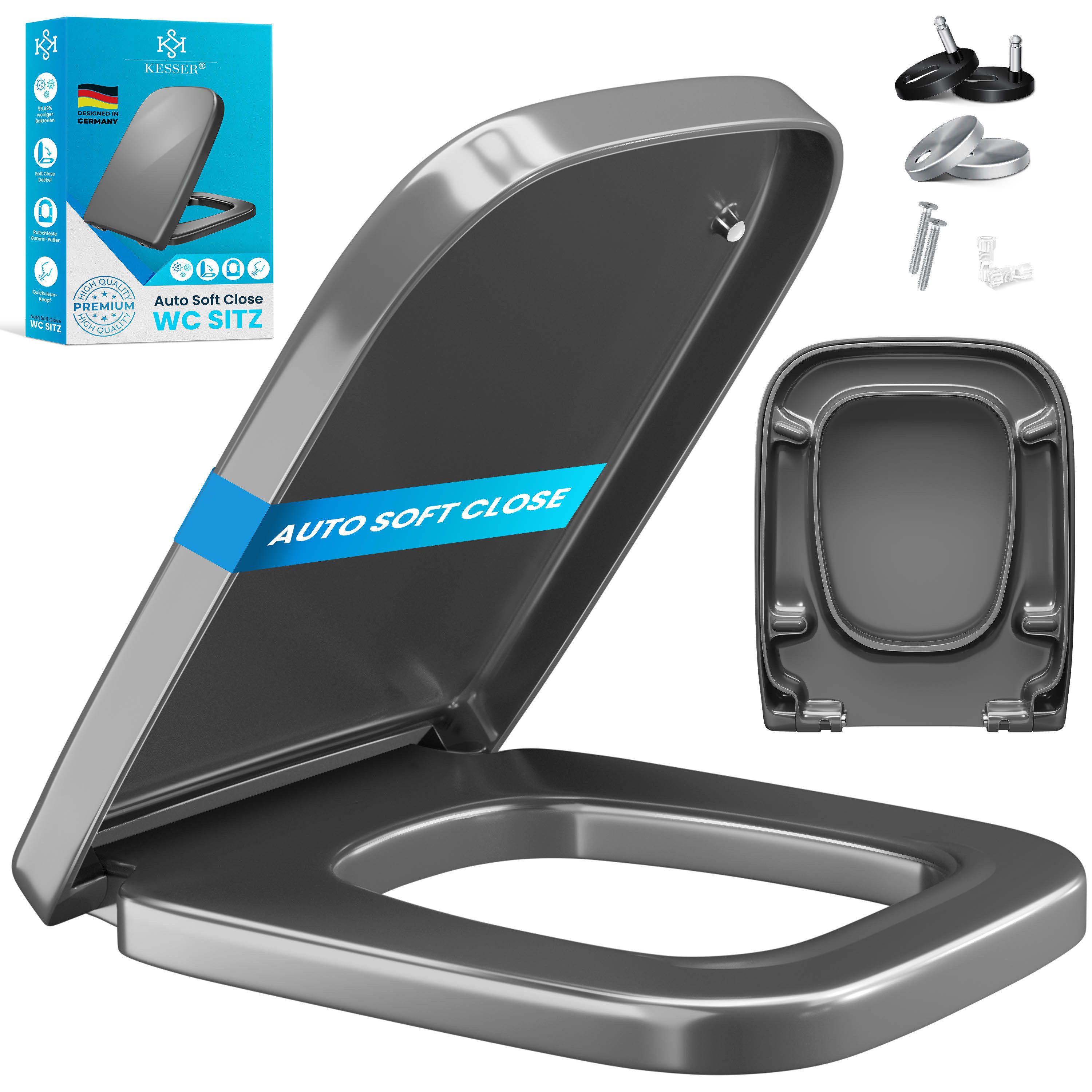 KESSER WC-Sitz, WC Sitz mit Absenkautomatik Toilettendeckel Quick-Release