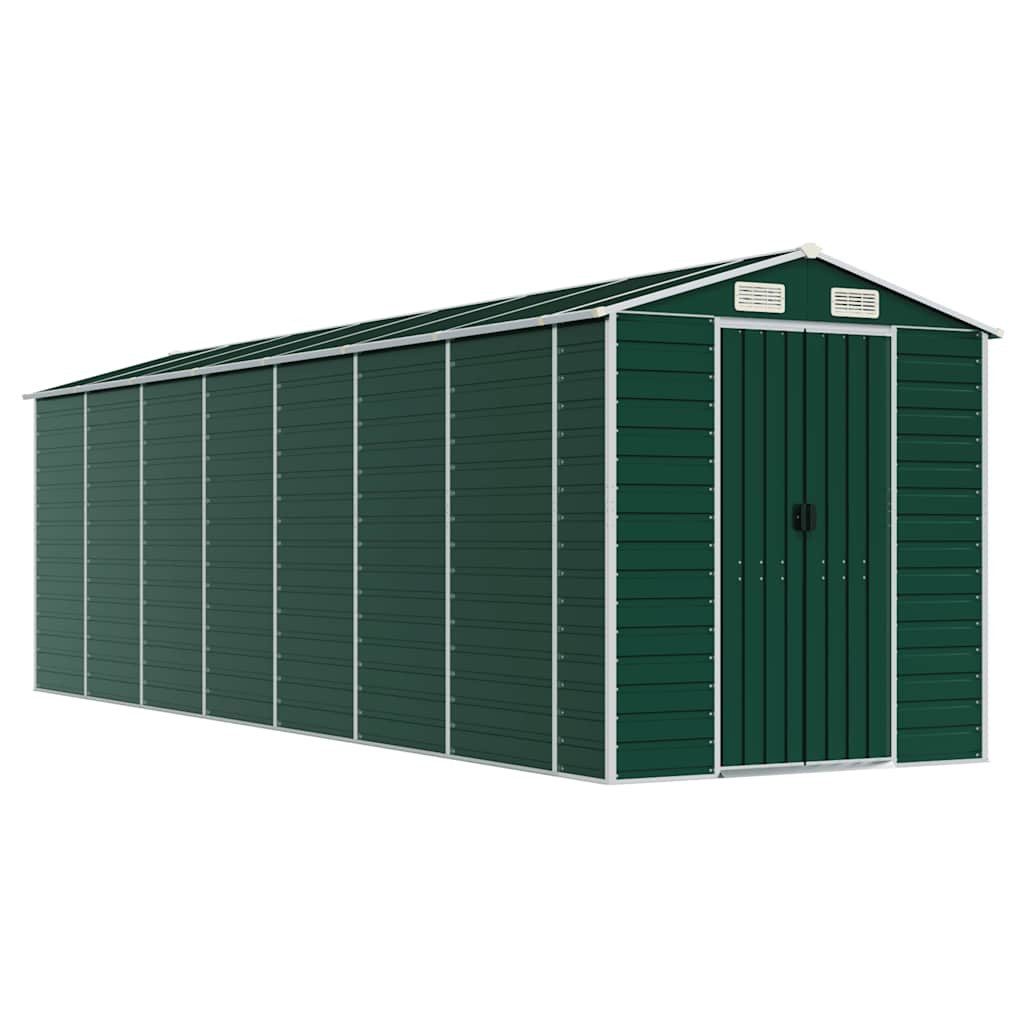 vidaXL Gartenhaus Gerätehaus Grün 191x640x198 cm Verzinkter Stahl