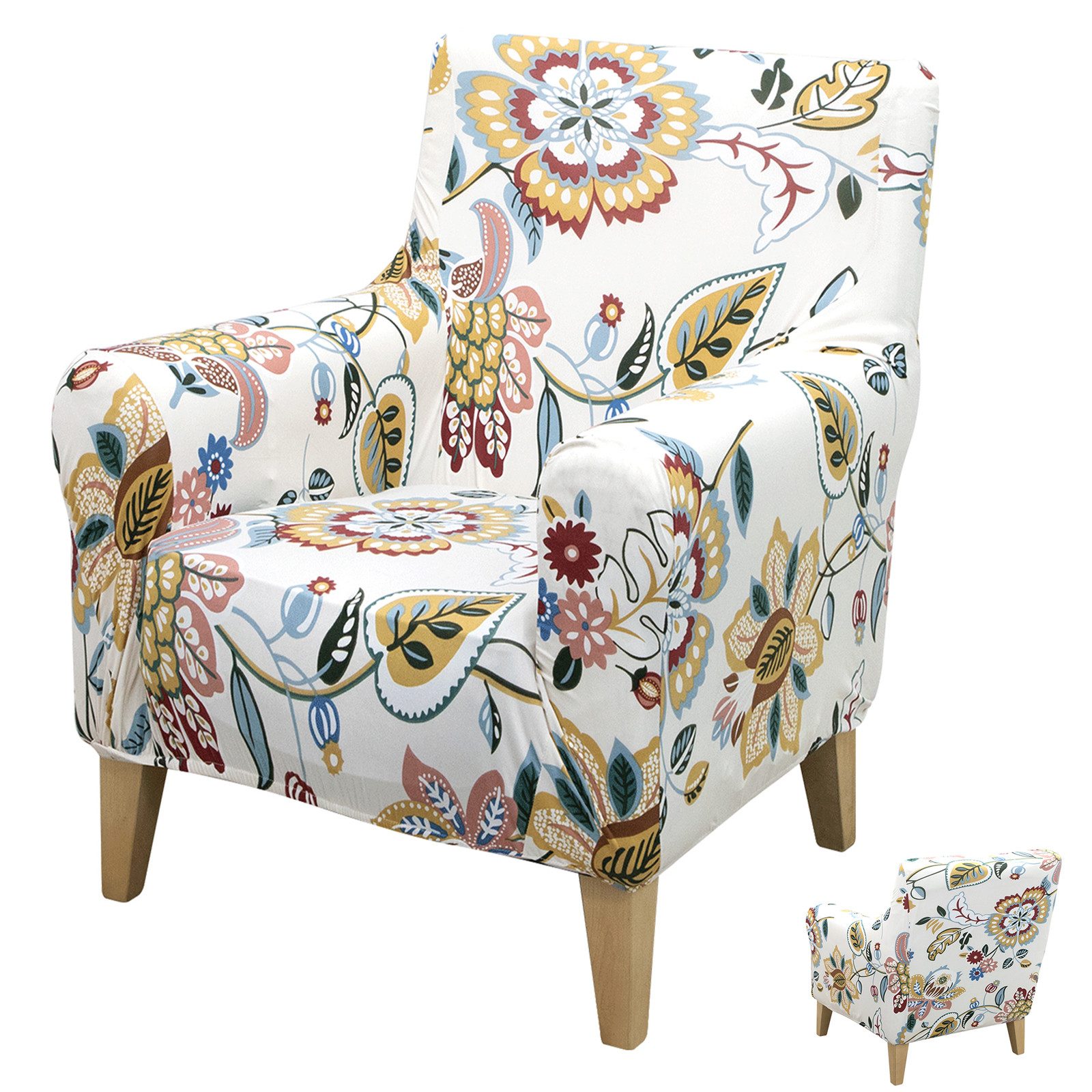 BTTO Sesselhusse Floraler Sesselbezug,Stretch Einzelsofa Möbelschutz günstig online kaufen