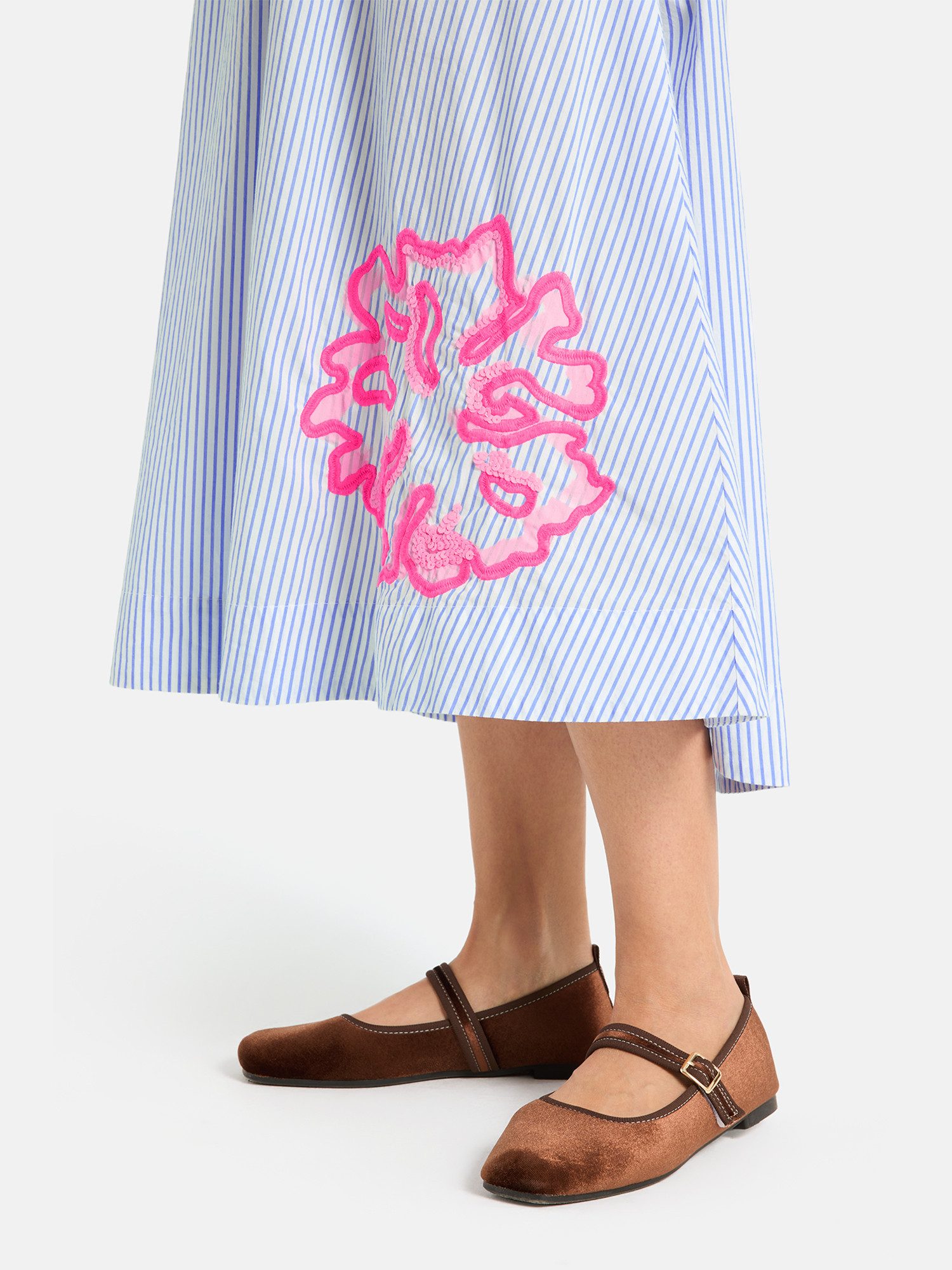 Lieblingsstück Midirock FrankaL mit gestickten Details, Elastikbund