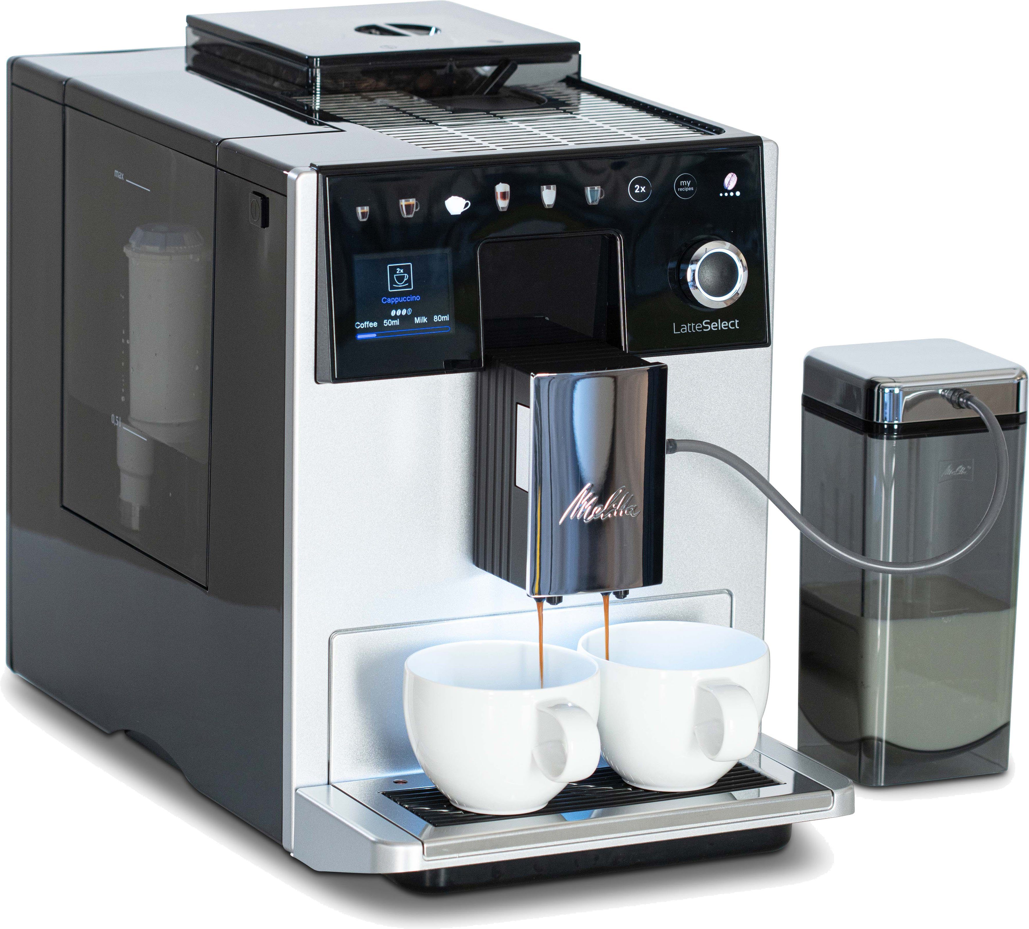 & 12 Kaffeekreationen Select Latte F Melitta CI Mahlwerk 6 flüsterleises Kaffeevollautomat Benutzerprofile, 630-201, Touch®