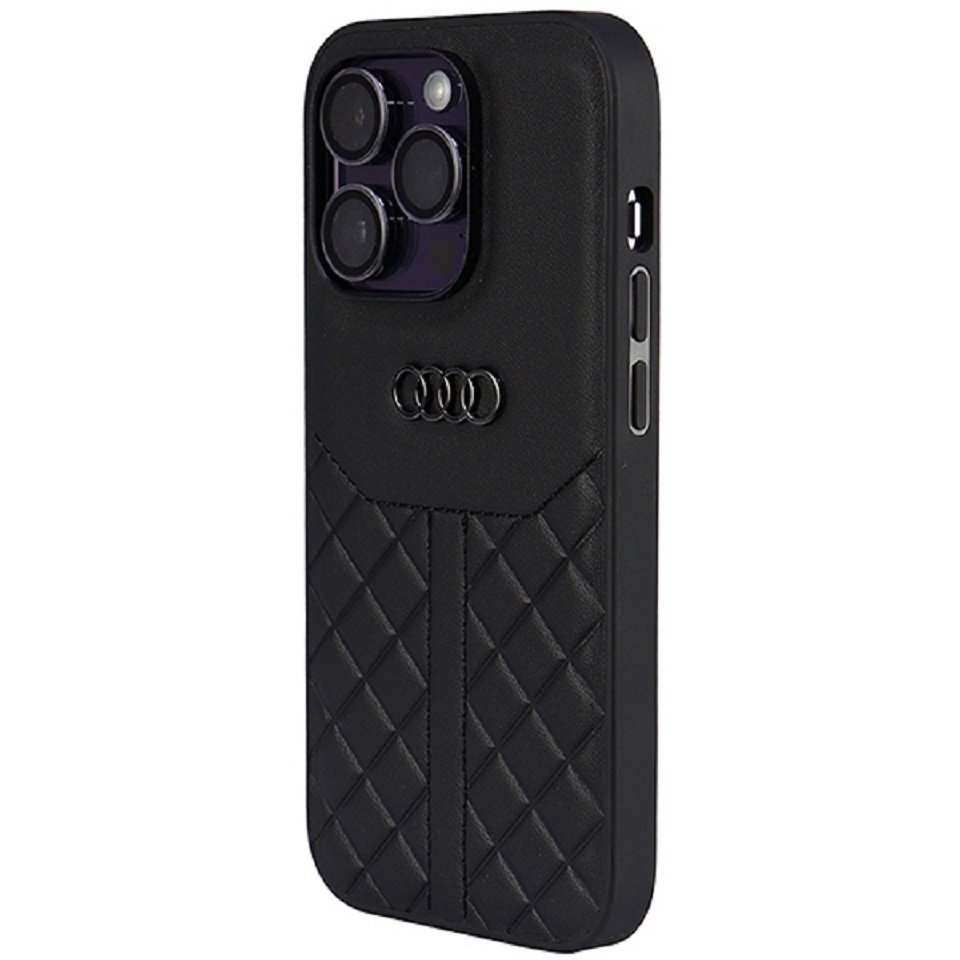 Audi Handyhülle Case iPhone 14 Pro Serie Q8 schwarz Echtleder Logo