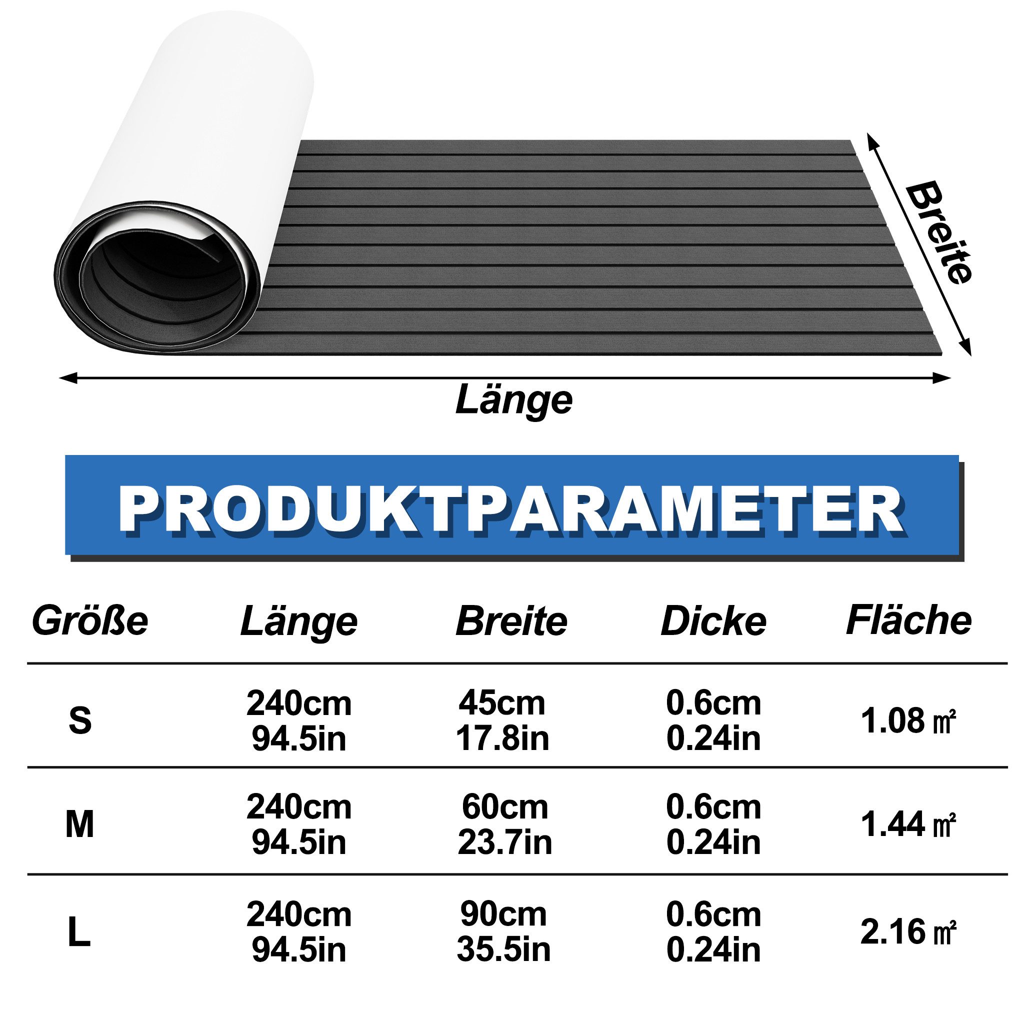 FIVMEN Bodenmatte Eva Schaum Boot Bodenbelag mit 3M Selbstklebende Unterstützung DIY, Faux Teak Material für Schiffe, rutschfeste Marineteppich Bootsmatte
