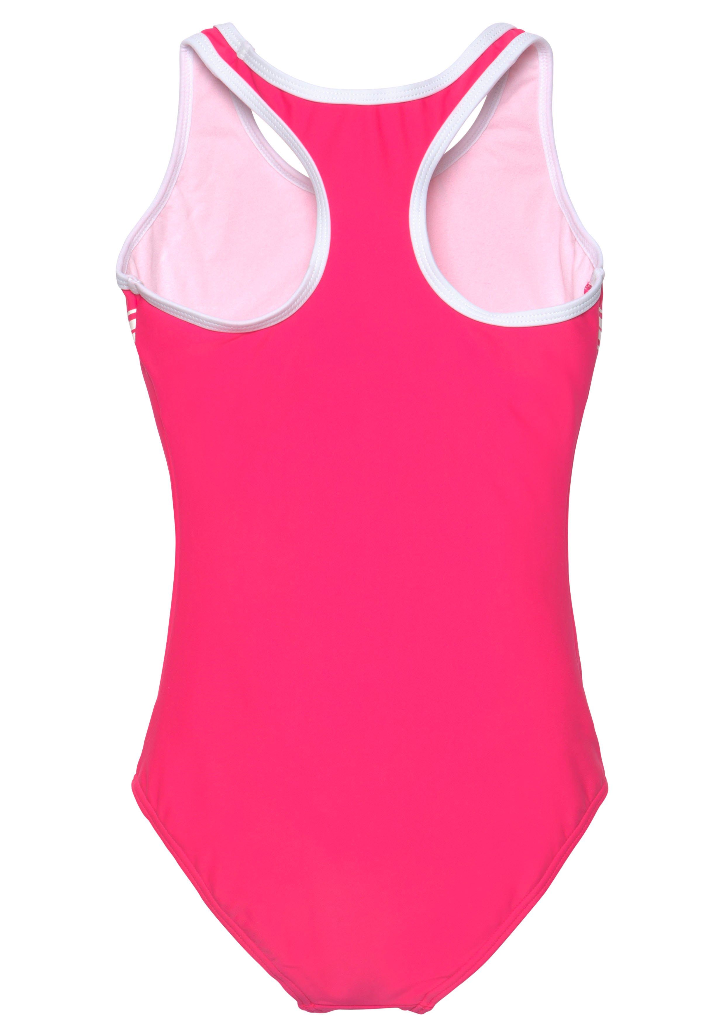 Sporty Badeanzug Frontdruck KangaROOS sportlichem mit pink