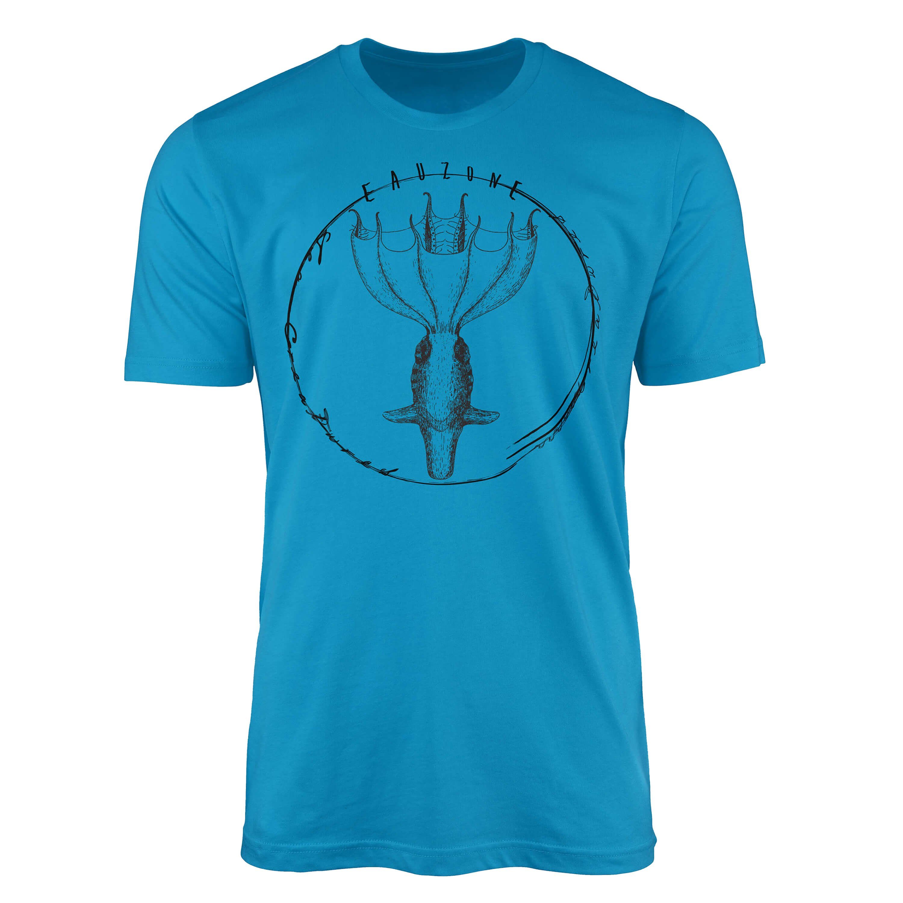 Sinus Art T-Shirt T-Shirt Struktur Atoll Sea - feine Serie: Sea / Tiefsee Fische 062 Creatures, sportlicher und Schnitt