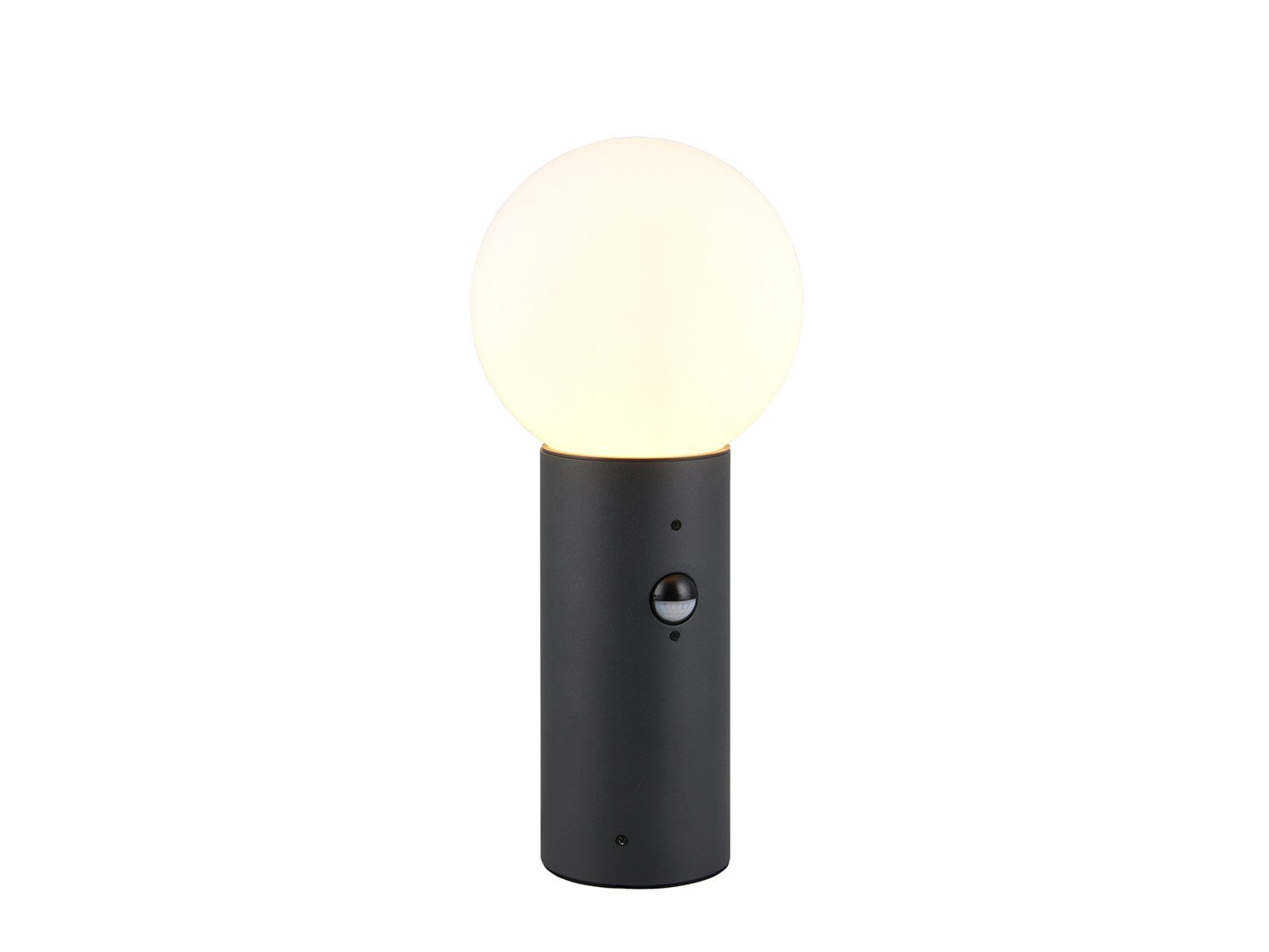 TRIO Leuchten LED Sockelleuchte mit Glaskugel, Höhe 40cm, Bewegungsmelder, LED wechselbar, warmweiß, Außen-leuchte Pollerleuchte Gartenbeleuchtung mit Bewegungssensor
