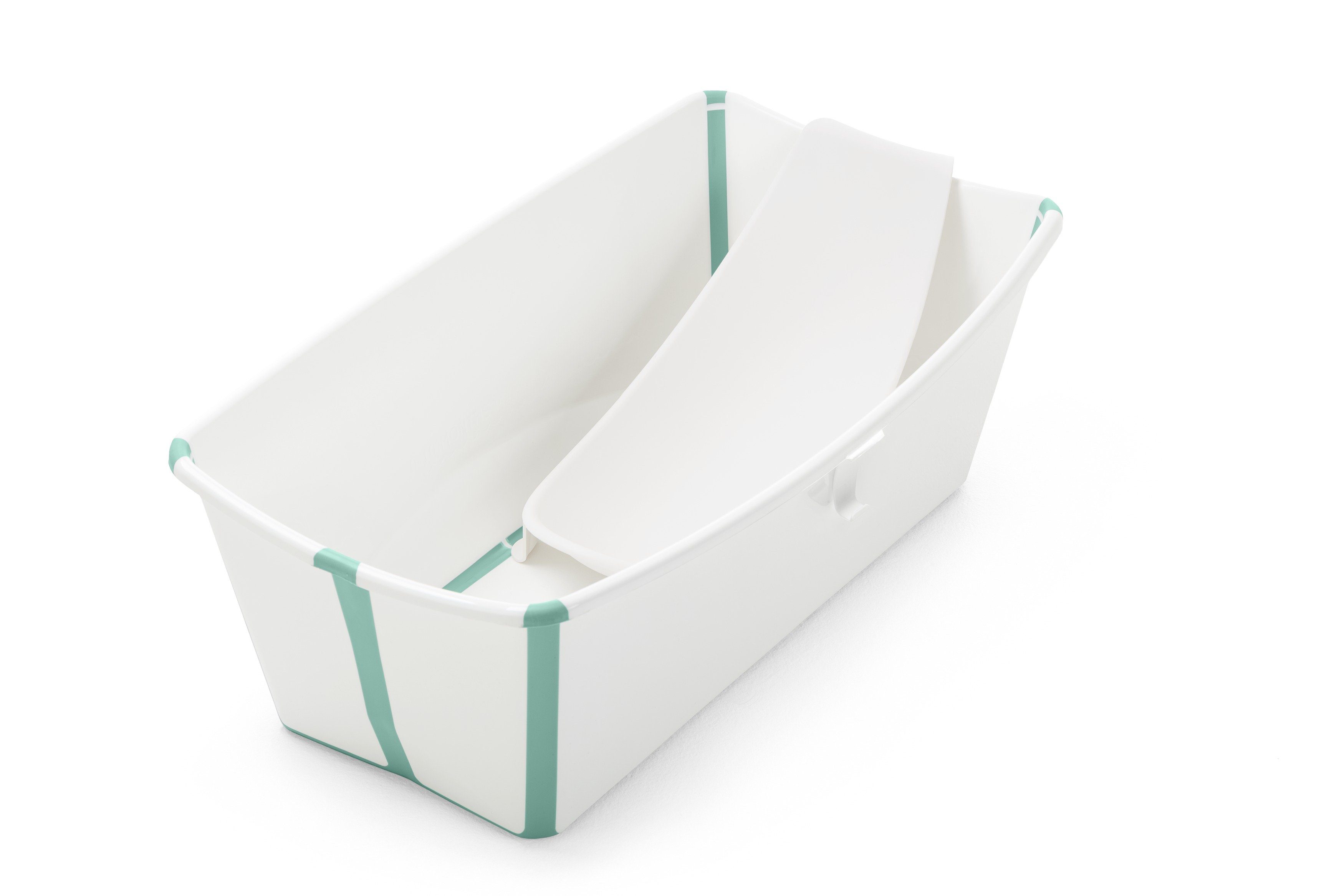 Stokke Babybadewanne Flexi Bath® Bundle – Bestehend aus Badewanne & Newborn Support White Aqua