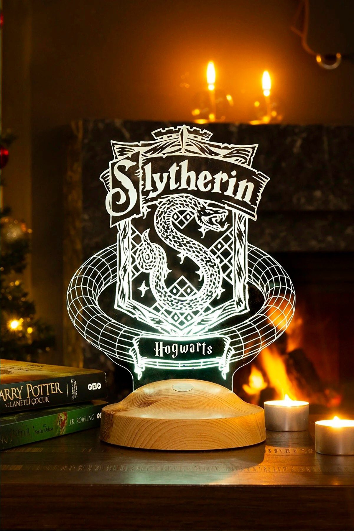LED-Nachtlicht Harry Geschenkelampe fest Lampe, Mehrfarbig Geschenke integriert, Potter Slytherin LED LED Nachttischlampe Hogwarts