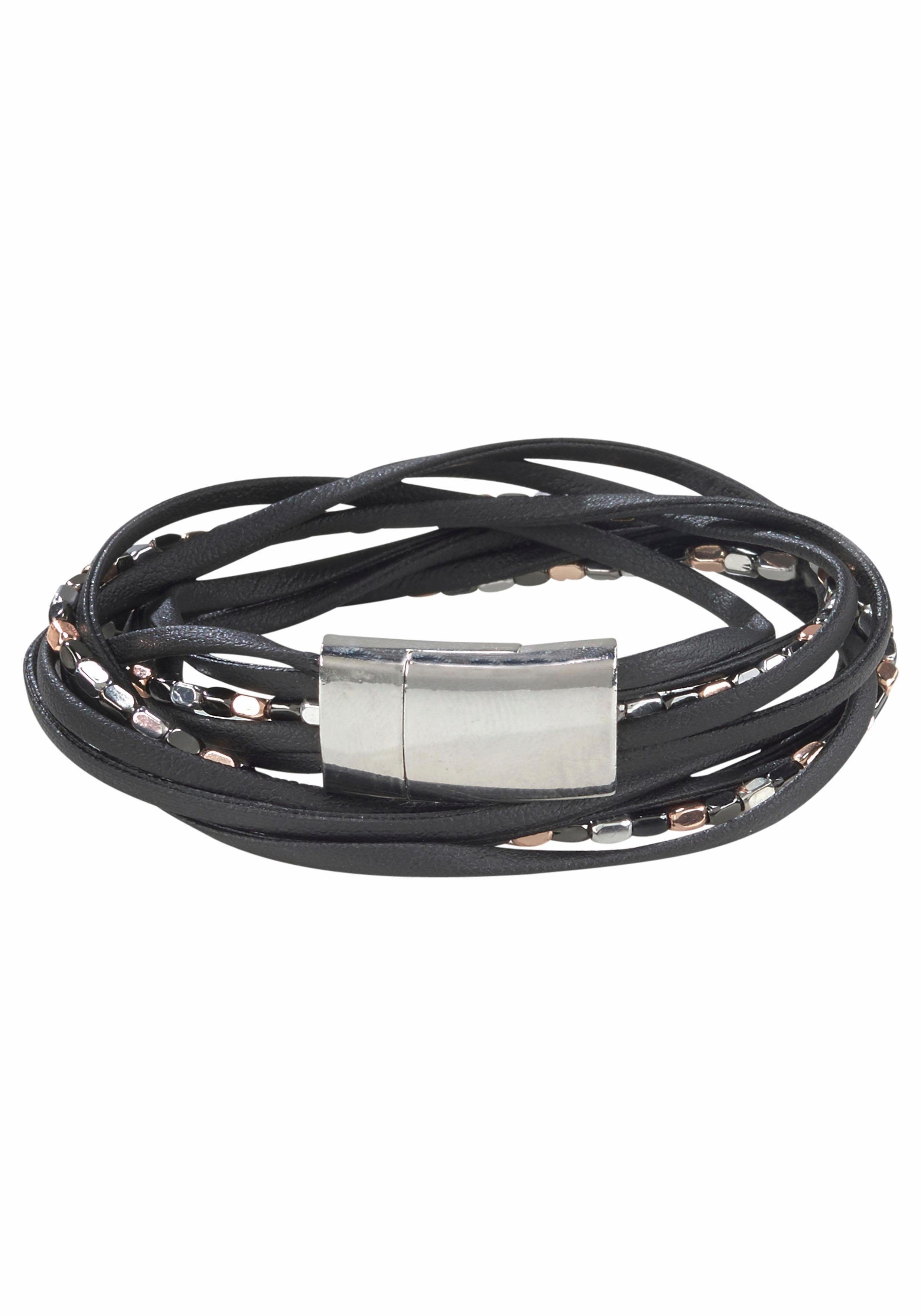 Firetti Wickelarmband mehrreihig, mit Elementen aus Metall