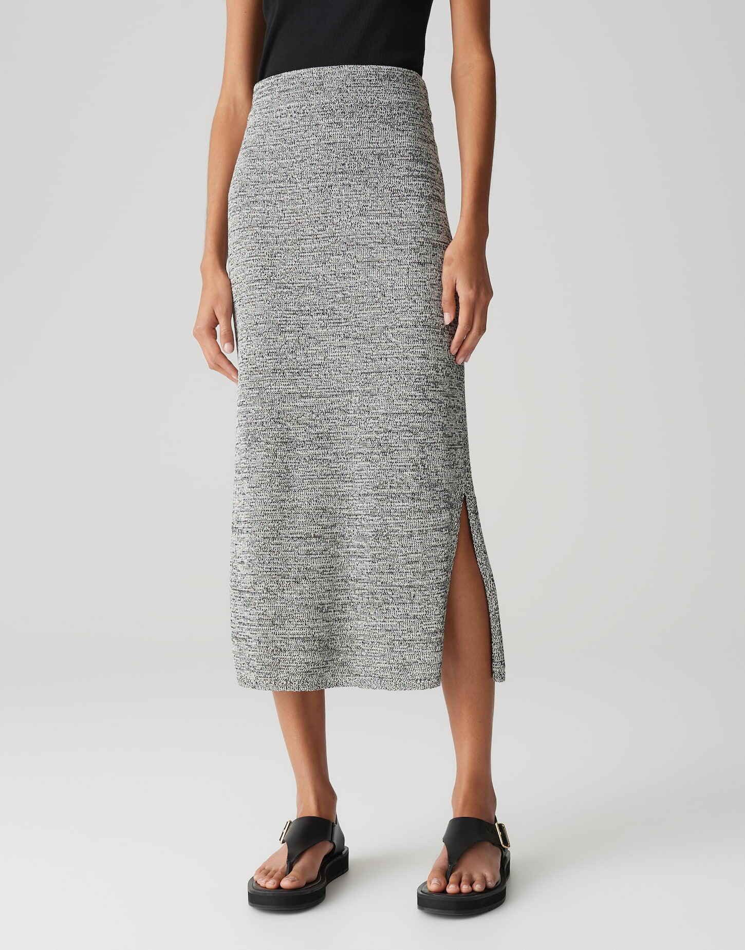 OPUS Strickrock RENISA SLIT aus Mouliné Strick