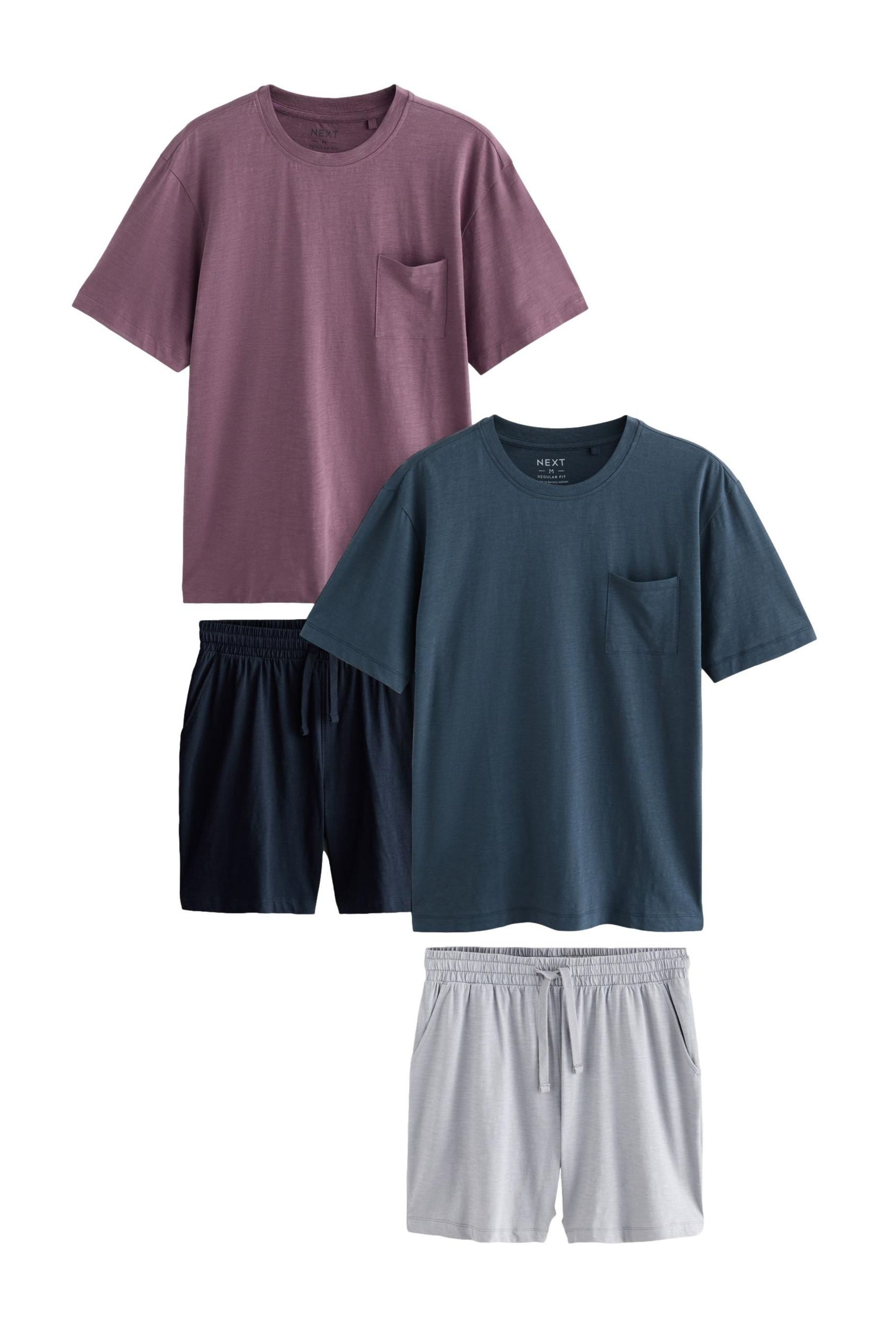 Next Pyjama Jersey-Schlafanzugshorts, 2er-Pack (4 tlg) günstig online kaufen