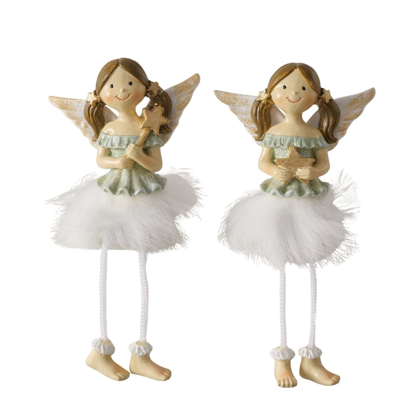 BOLTZE Миниатюрные фигурки Deko Engel Миниатюрные фигурки Bettina 2er Set Handbemalt mit Federn (2 St)