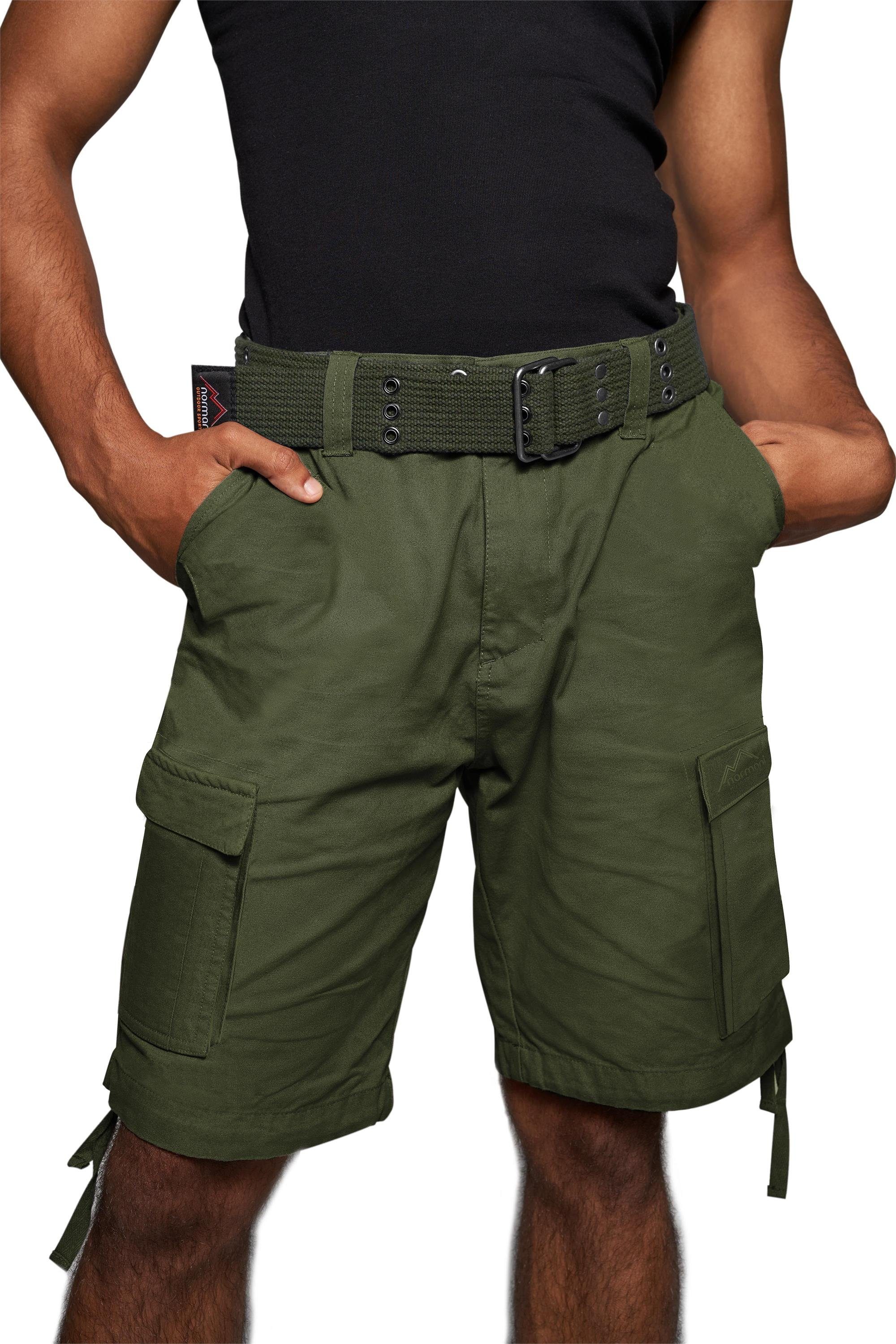 normani Bermudas Sommer-Shorts „Kalahari“ mit Gürtel „Wadi“ kurze Sommerhose Freizeithose Vintage-Shorts
