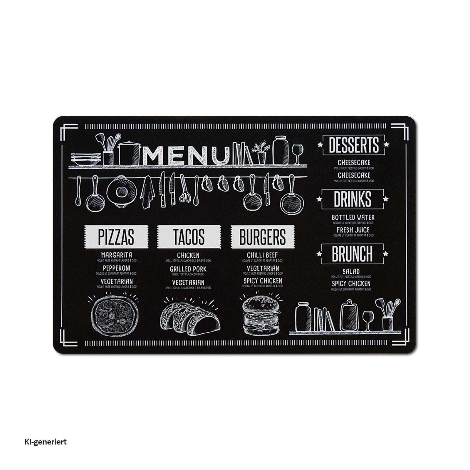 Zeller Present Platzset Platzdecke 1 Stück Menü, (Stück, 1-St., 1 Platzdecke)