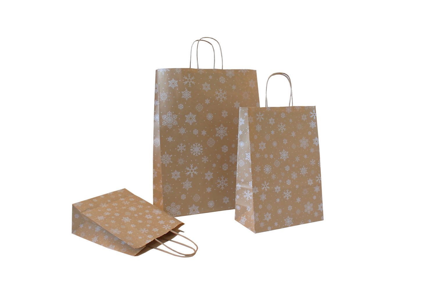 Tragetasche Papiertragetasche mit Kordel "Schneekristall"