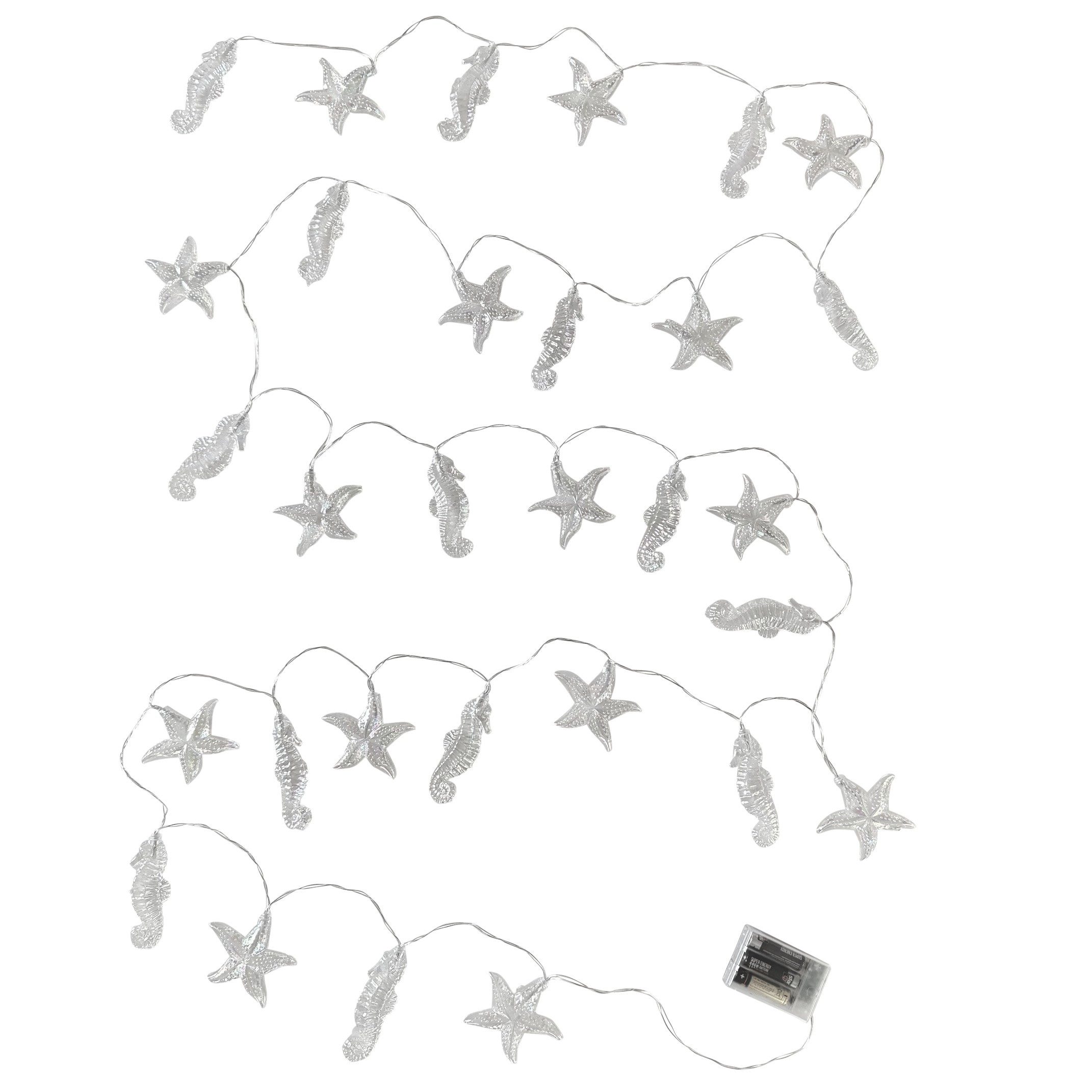 Online-Fuchs LED-Lichterkette mit Timer und 30 Seesternen und Seepferdchen - maritime Dekoration, zum Aufhängen - Deko Badezimmer, Kinderzimmer – Bild 4 von 4
