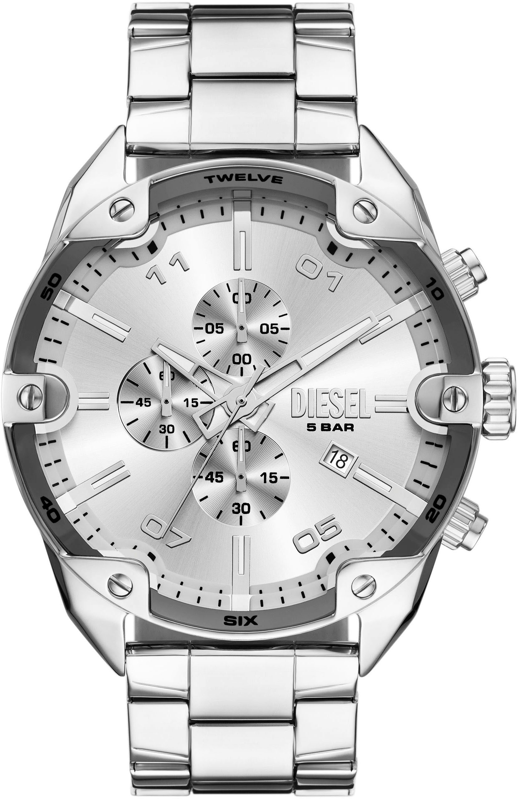 Diesel Chronograph SPIKED DZ4677, Quarzuhr, Armbanduhr, Herrenuhr, Edelstah günstig online kaufen