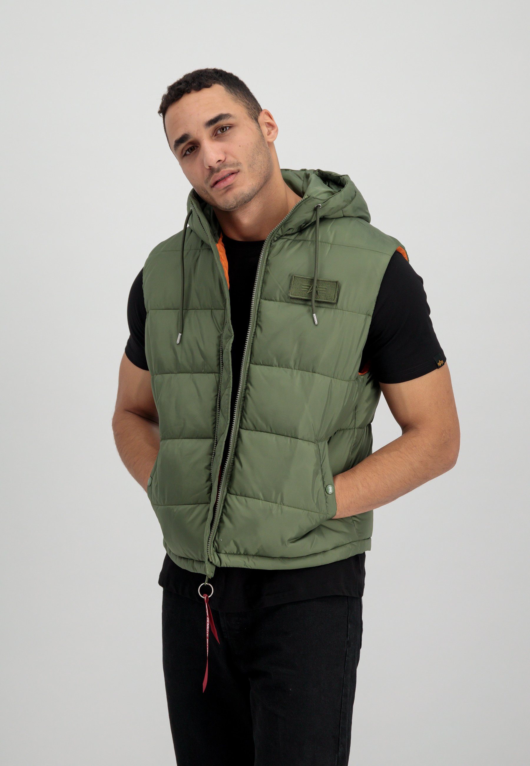 sage-green Industries Alpha - Alpha Industries Blouson Men FD Puffer Hooded Vest Vests
