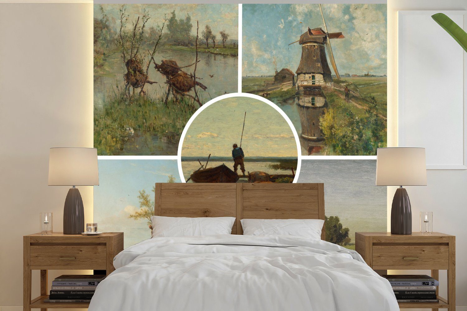MuchoWow Fototapete Kunst - Niederlande - Collage, Matt, bedruckt, (4 St), Vliestapete für Wohnzimmer Schlafzimmer Küche, Fototapete