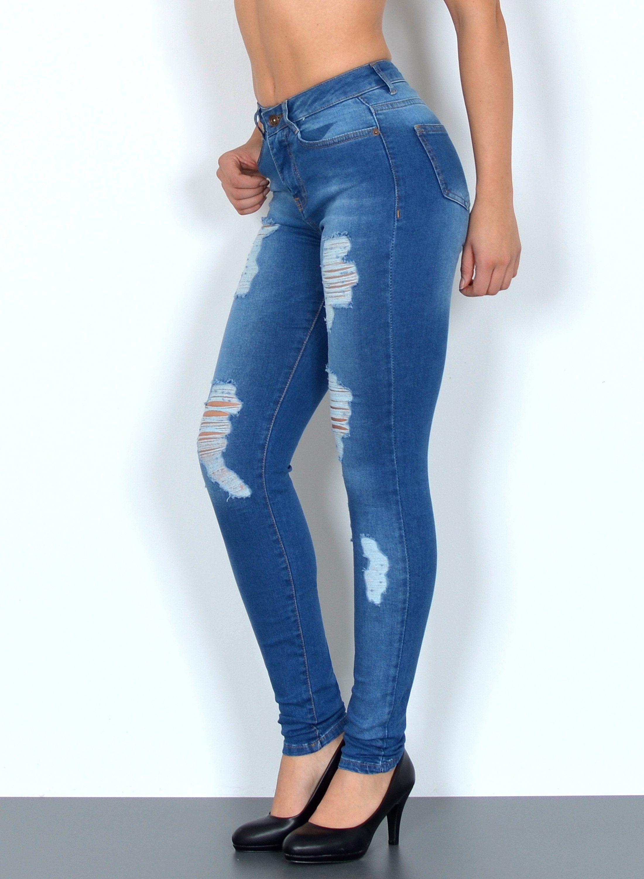 ESRA Skinny-fit-Jeans Damen Jeans Skinny Hose günstig online kaufen
