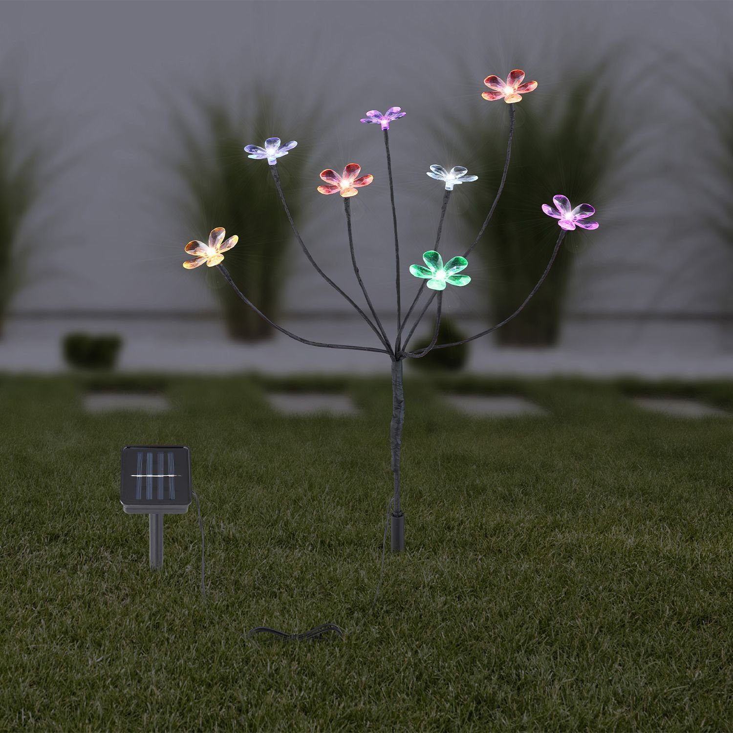 bmf-versand LED Solarleuchte Leuchte Solar Blumen Außen Solarlampe mit Solarleuchte Garten Bunt