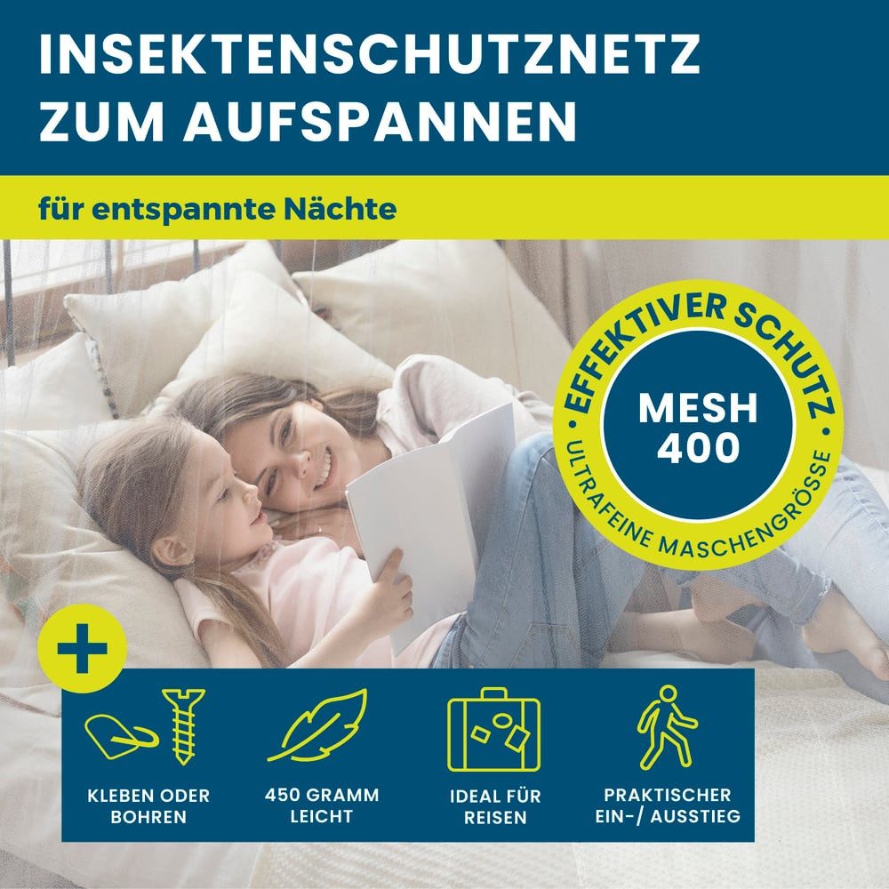 Moskitonetz Moskitonetz Reise, XXL Outdoor Mückennetz Bett für Balkon & Doppelbett