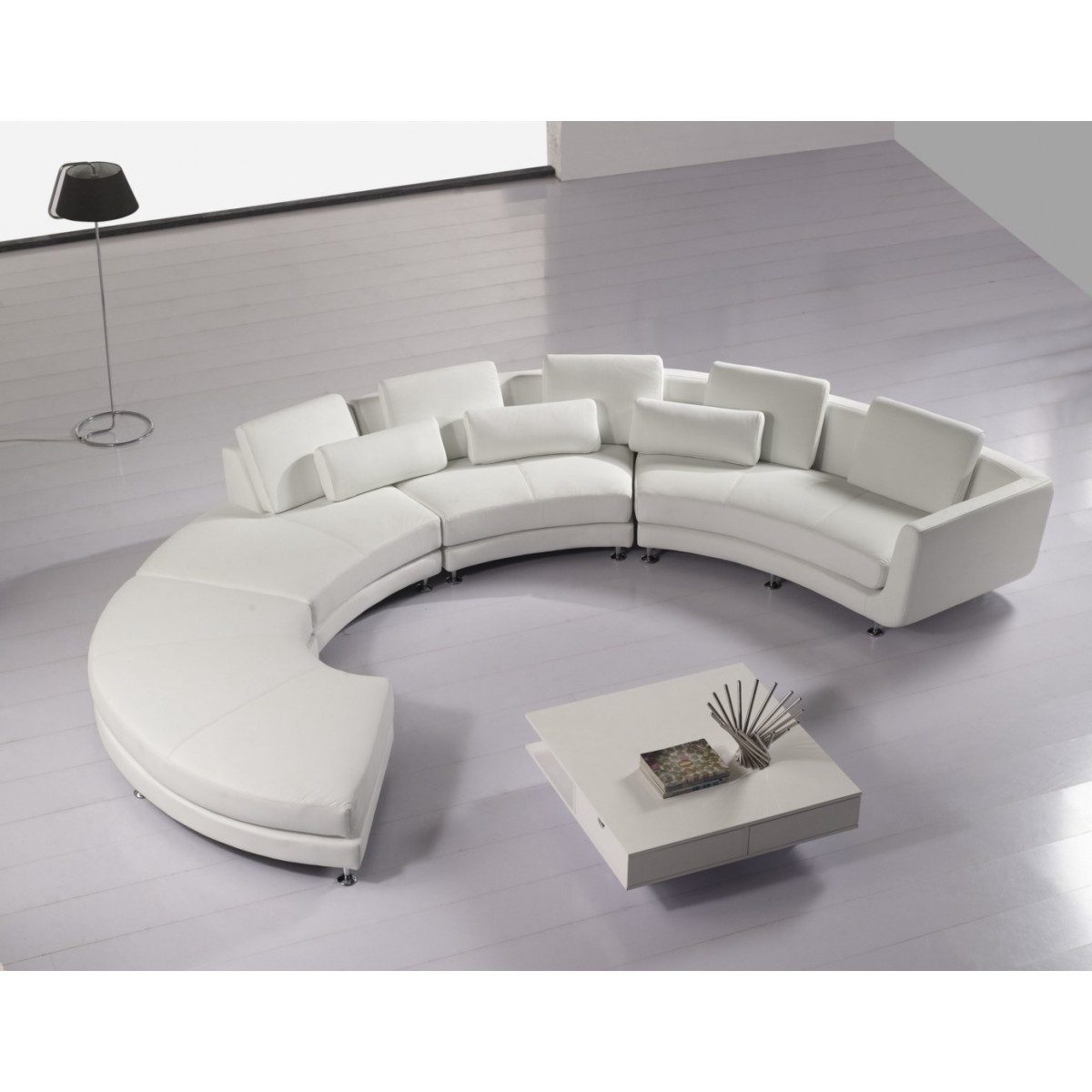 JVmoebel Wohnlandschaft Rund Ecksofa Couch Polster Leder Design Rundes Sofa Garnitur, Made in Europa