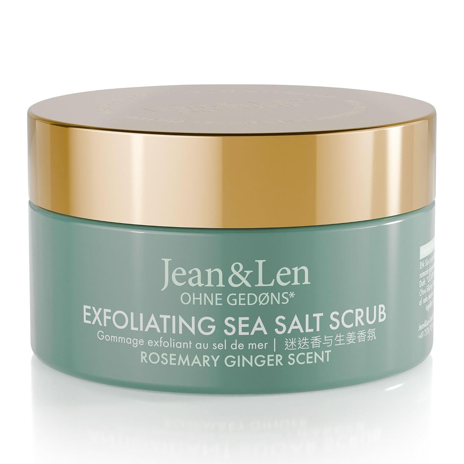 Jean & Len ohne Gedons* Körperpeeling Exfoliating Sea Salt Scrub Rosemary/Ginger 300 g, 1-tlg., ‎Vitamin A & K angereichertem Distelöl