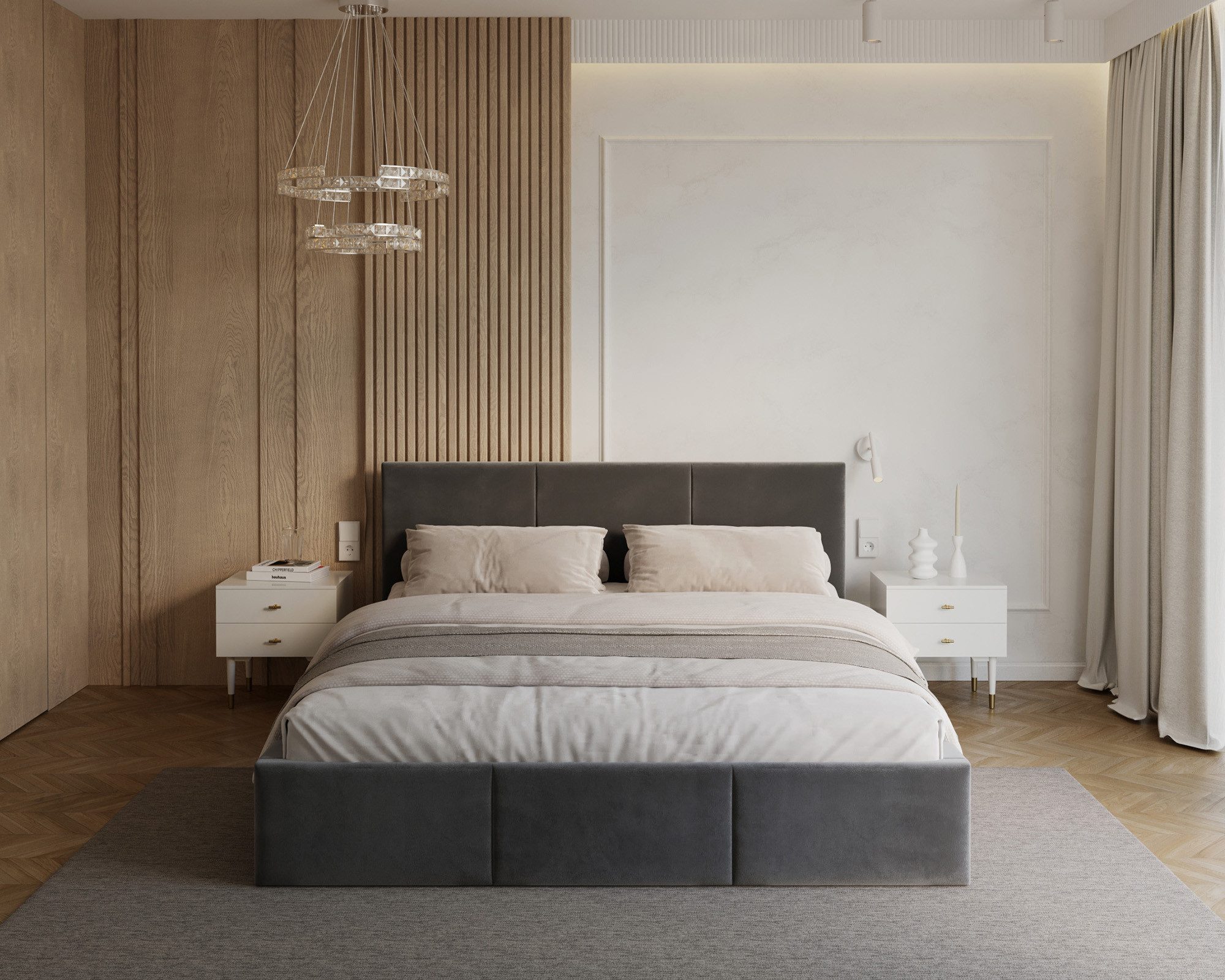 thematys Polsterbett mit Bettkasten & Lattenrost – Stauraumbett Velours 90x günstig online kaufen