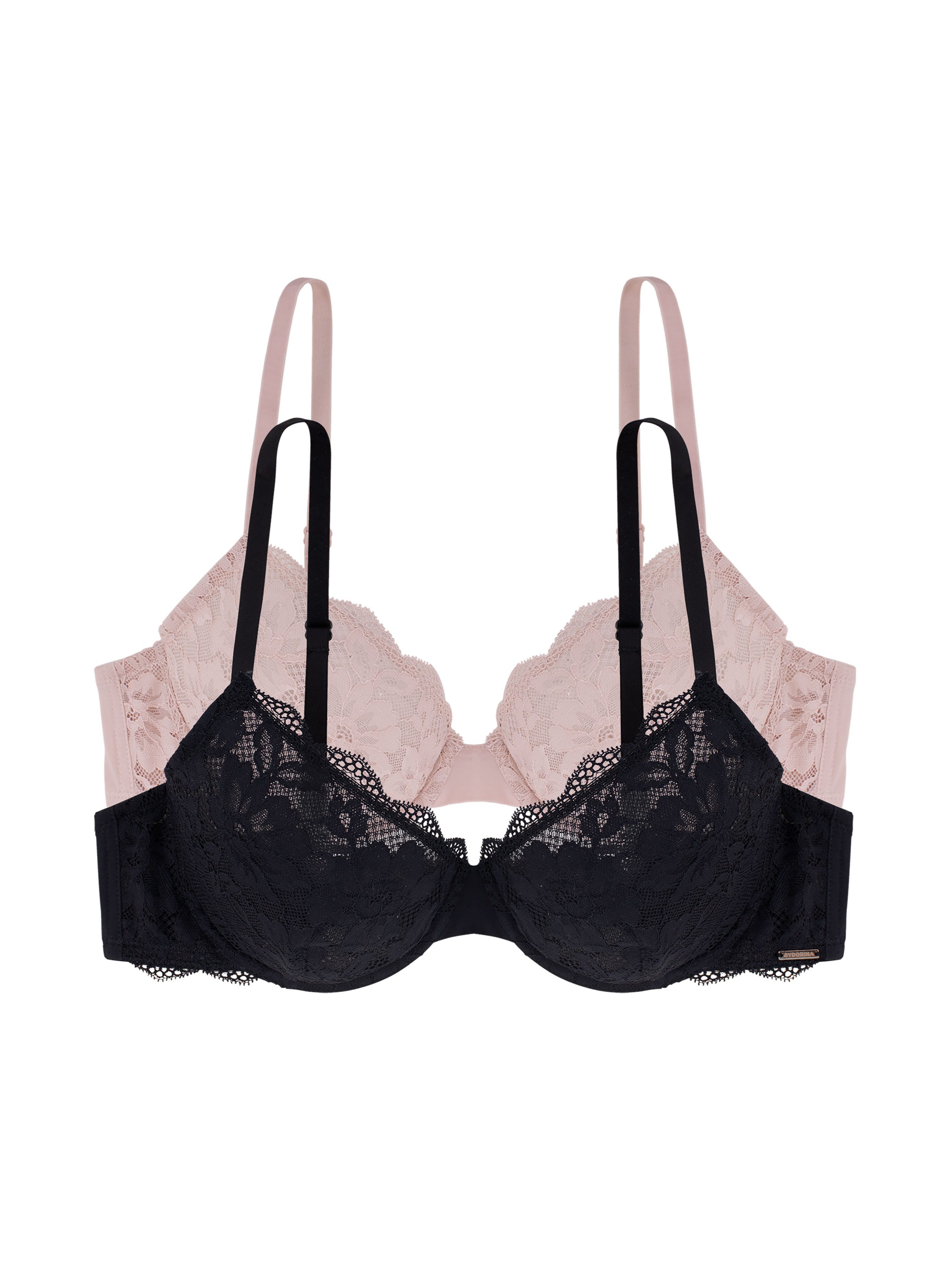 Dorina Bügel-BH Rosa (2er Pack) Cups aus Spitze, Netzstoff