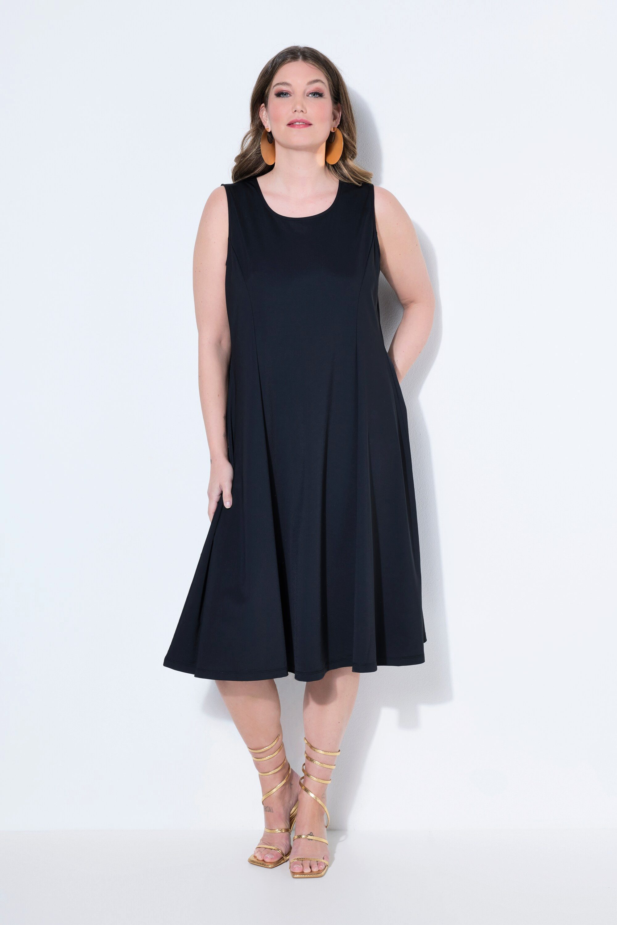 MIAMODA Jerseykleid Jerseykleid A-Linie Midi-Länge ärmellos