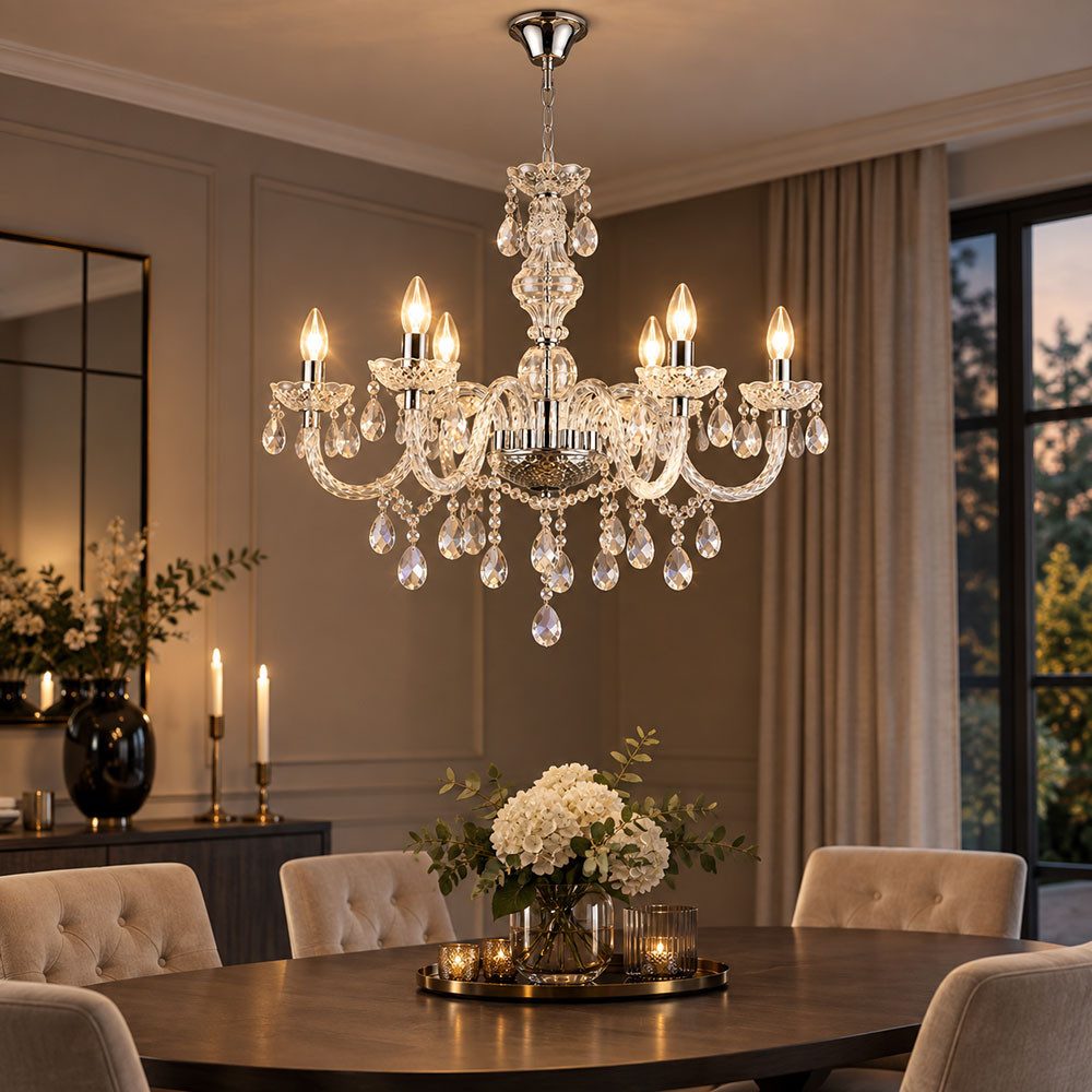 GLOBO LIGHTING Kronleuchter, Leuchtmittel inklusive, LED Design Kronleuchter Decken-Lampe Pendel- Hänge-Beleuchtung Wohn-