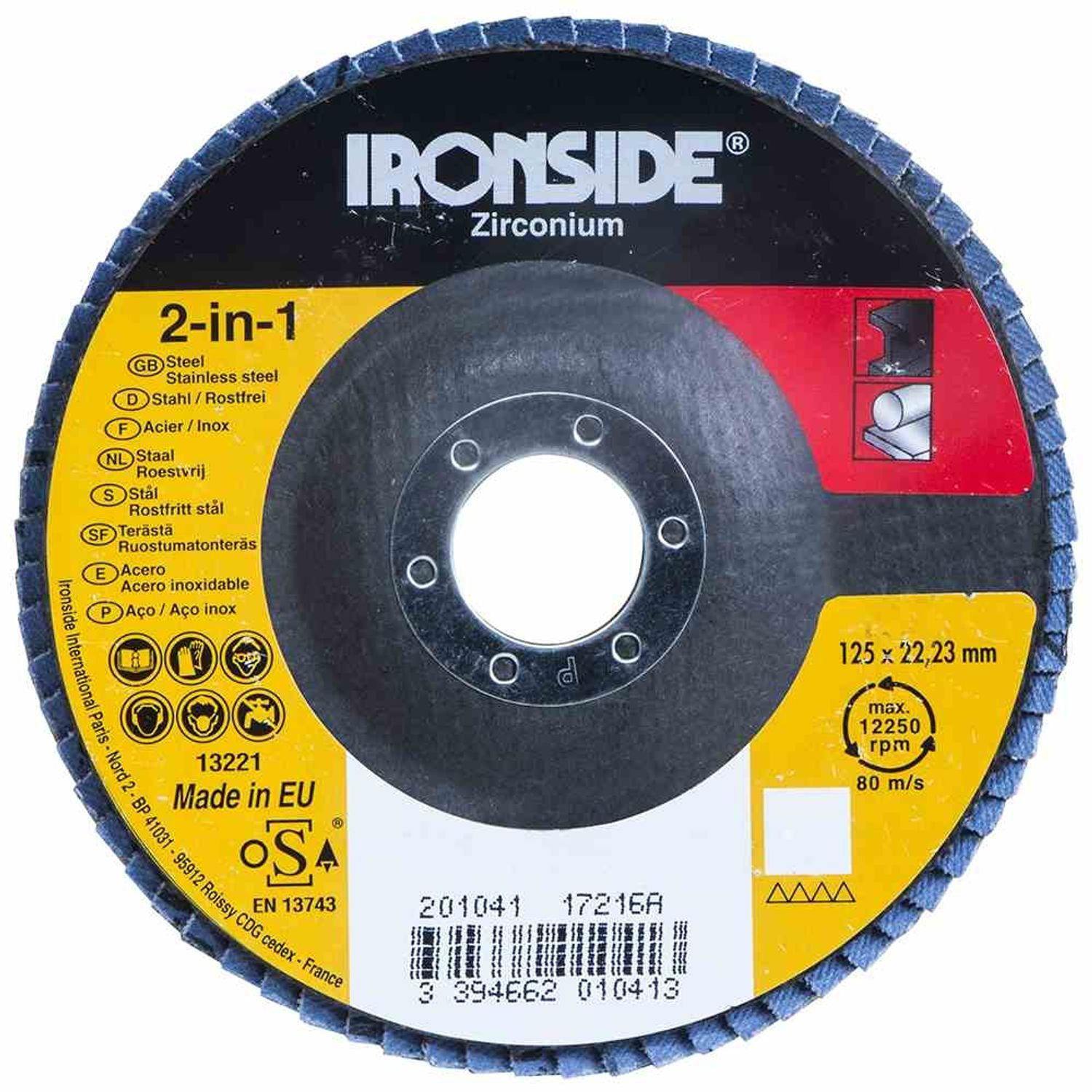 IRONSIDE Trennscheibe Fächerschleifscheibe Ø125 K40, Ø 125 mm