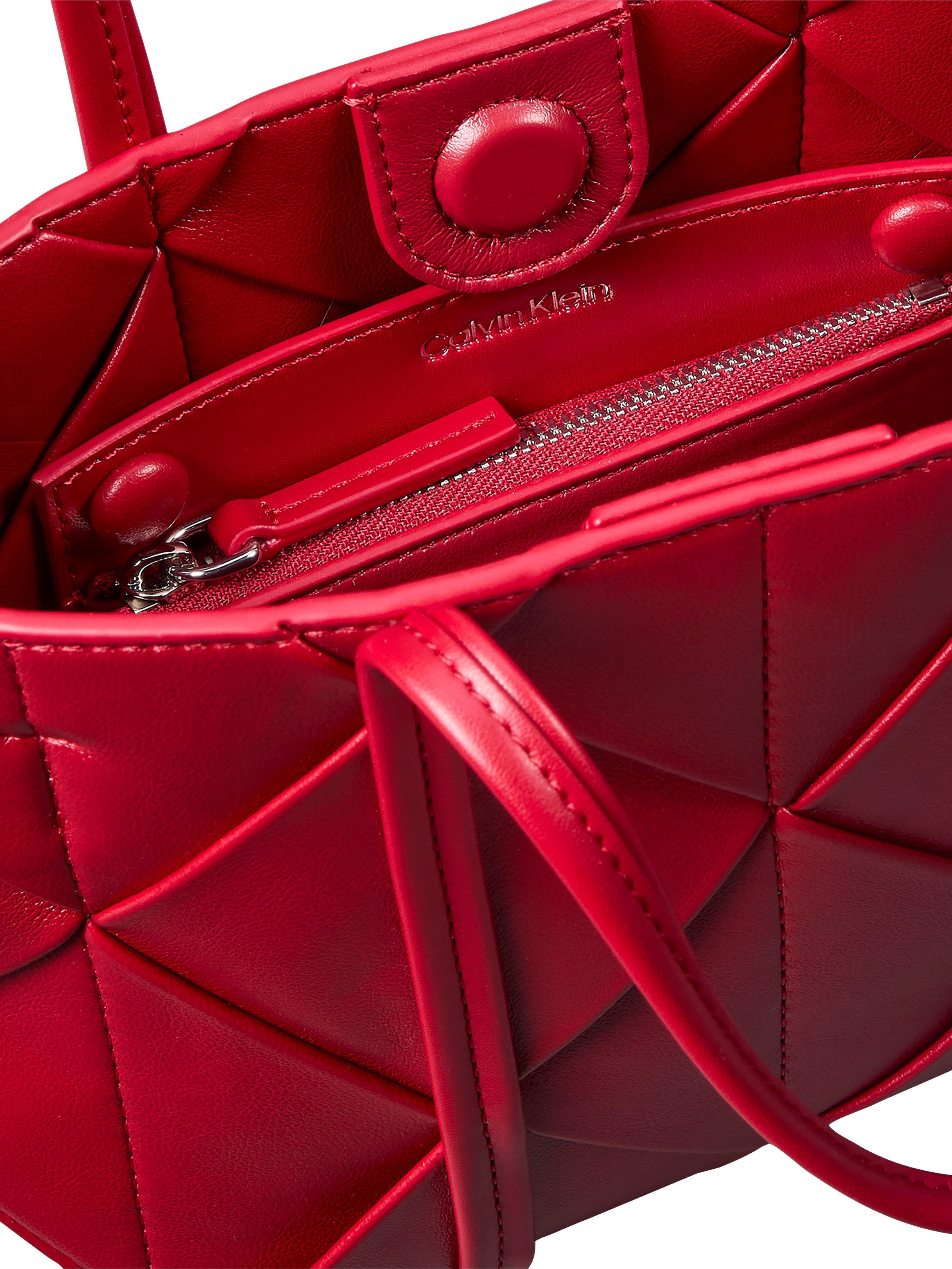 Calvin Klein Tragetasche WOVEN MINI TOTE CROSSBODY (2-tlg), Mini Bag, Umhängetasche, Schultertasche mit modischer Struktur