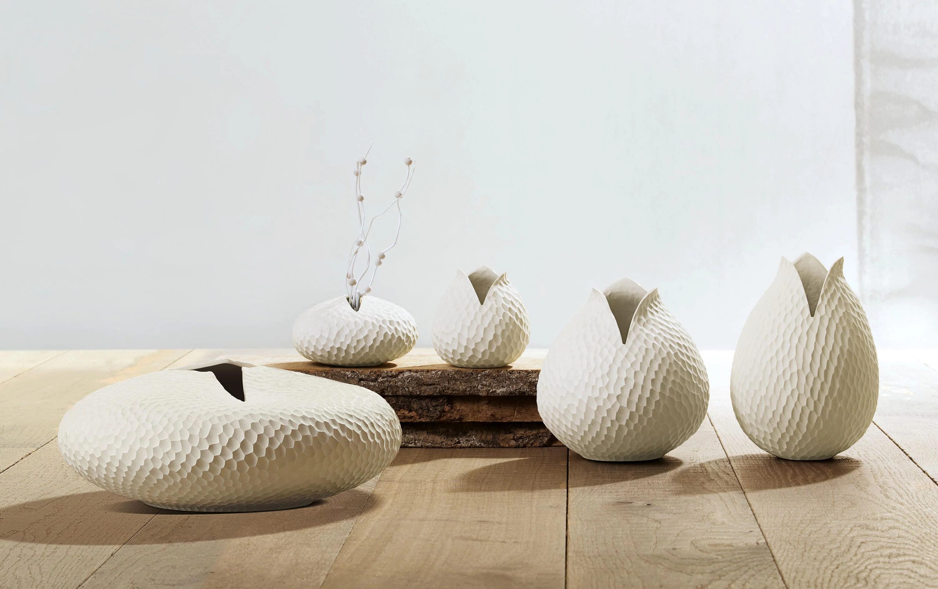 ASA SELECTION Dekovase ASA Selection carve Vase, natur Ø10 cm