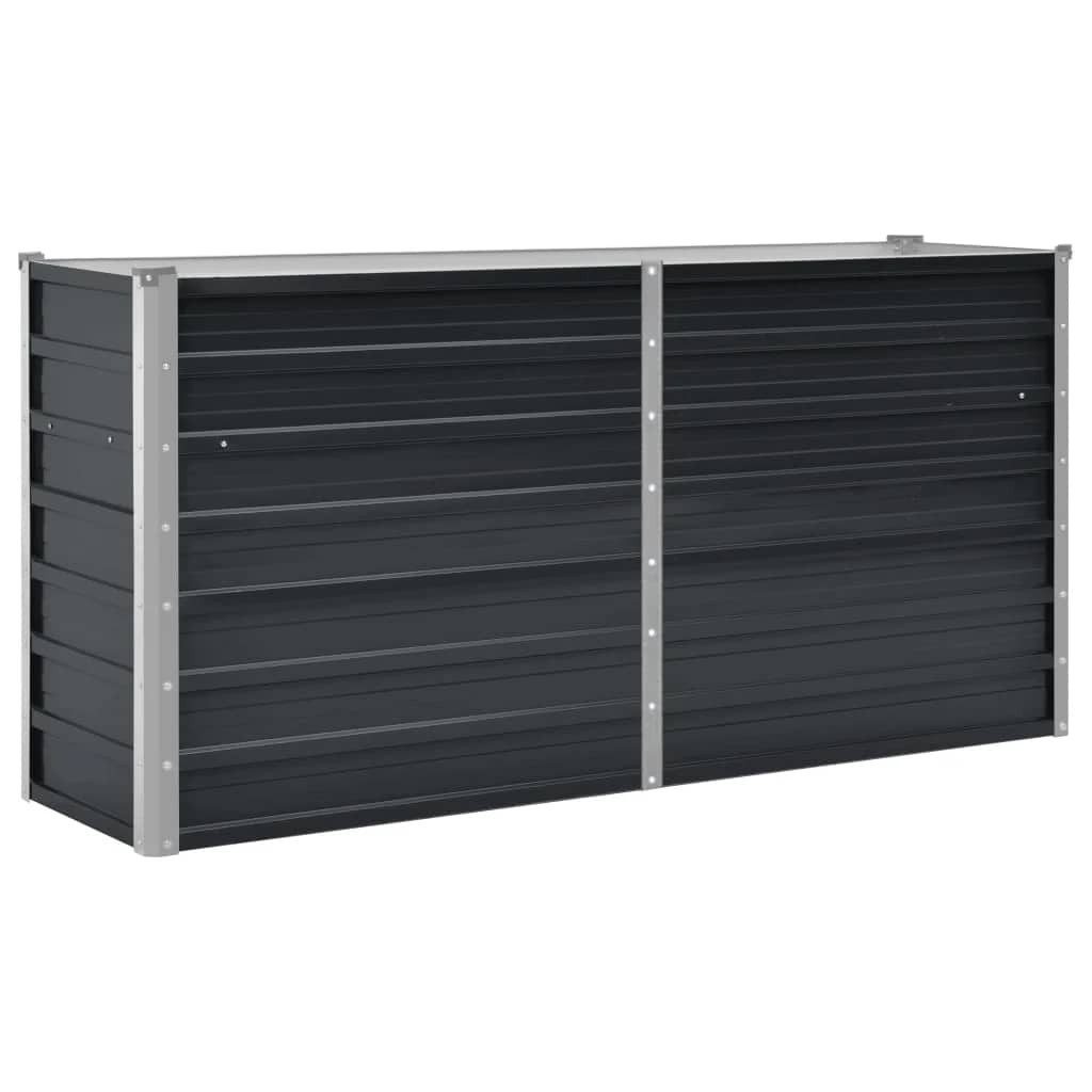furnicato Hochbeet Garten-Metall 160x40x77 cm Anthrazit, Witterungsbeständiges Gemüsebeet mit offener Unterseite für den Garten