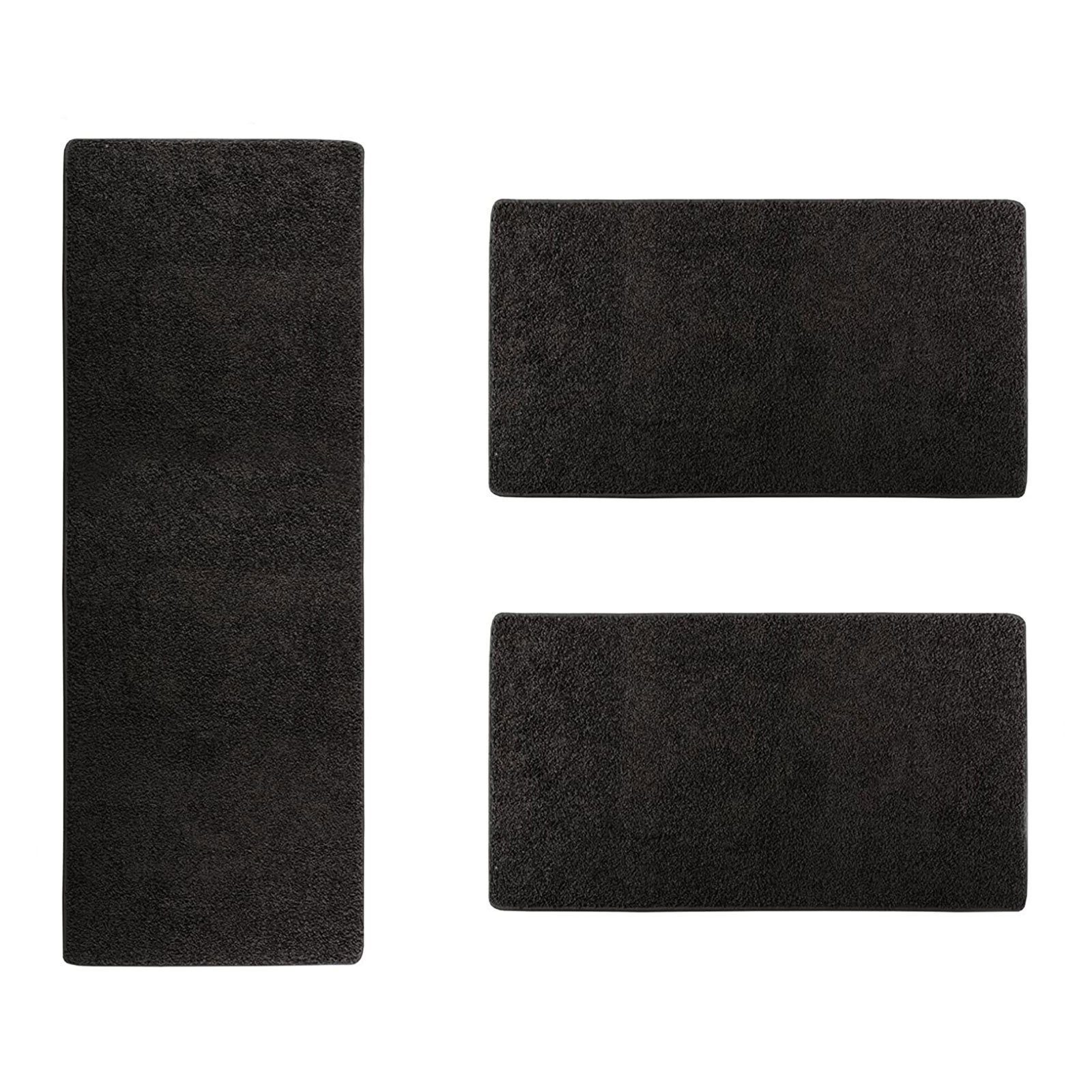 Karat Hochflor-Bettumrandung Madrid, Bettläufe in 13 Farben, 3 Größen, Teppich, Teppichläufer, Höhe 22 mm, (3-tlg), Shaggy