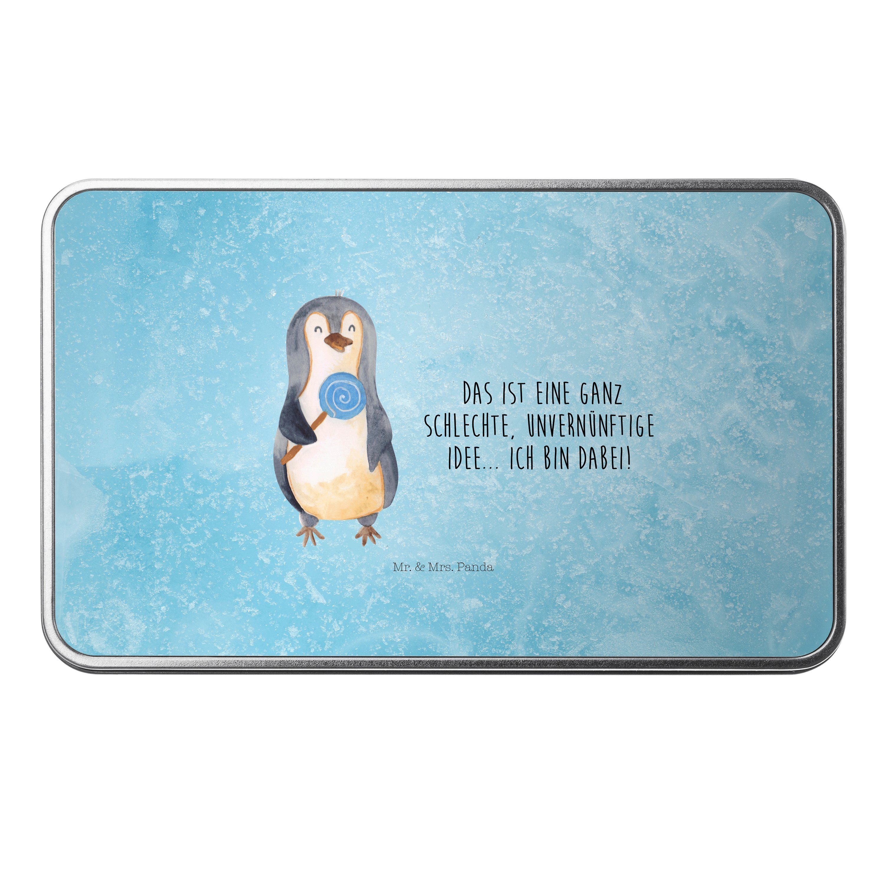 Mr. & Mrs. Panda Dose Pinguin Lolli - Eisblau - Geschenk, Aufbewahrungsbox, Dose, Süßigkeit (1 St)